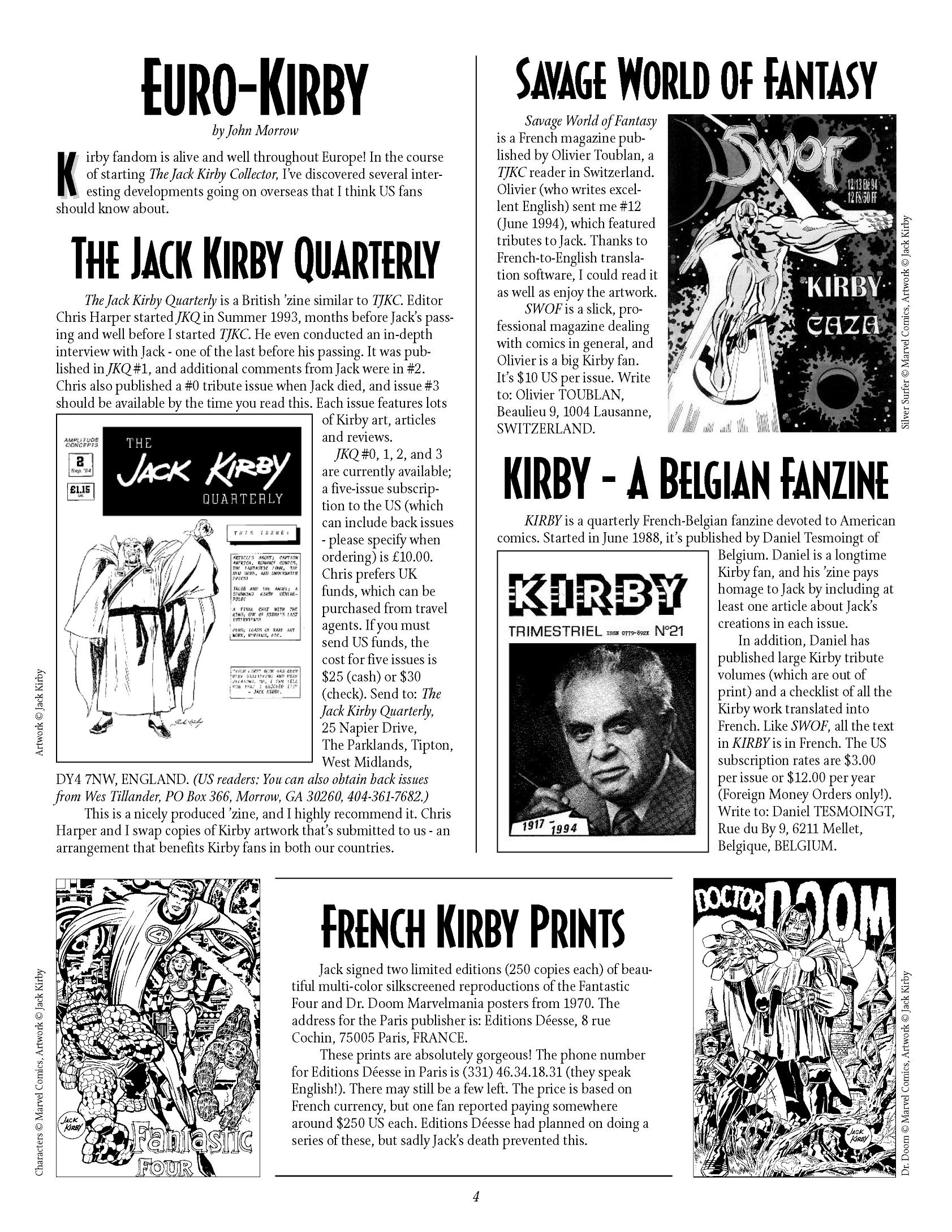 Read online The Jack Kirby Collector comic -  Issue #4 - 4
