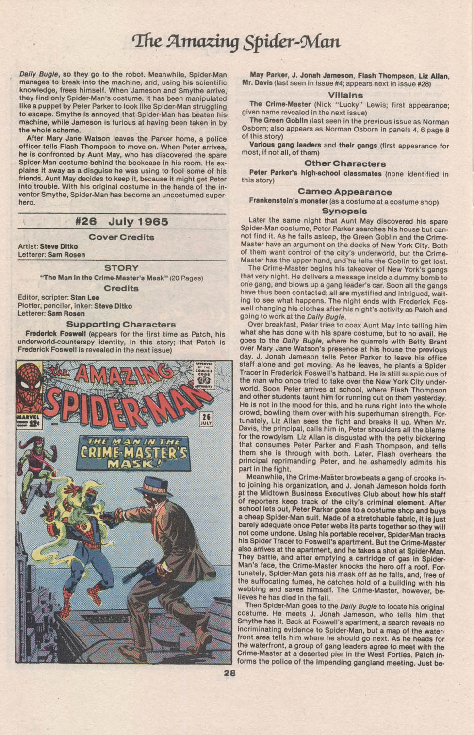 Read online The Official Marvel Index to The Amazing Spider-Man comic -  Issue #1 - 30