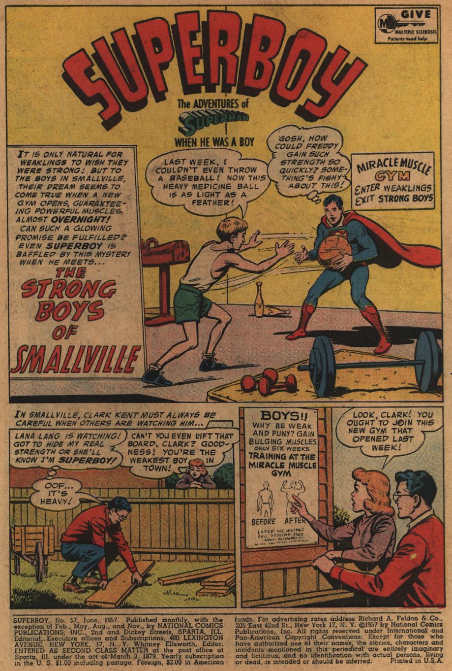 Read online Superboy (1949) comic -  Issue #57 - 2