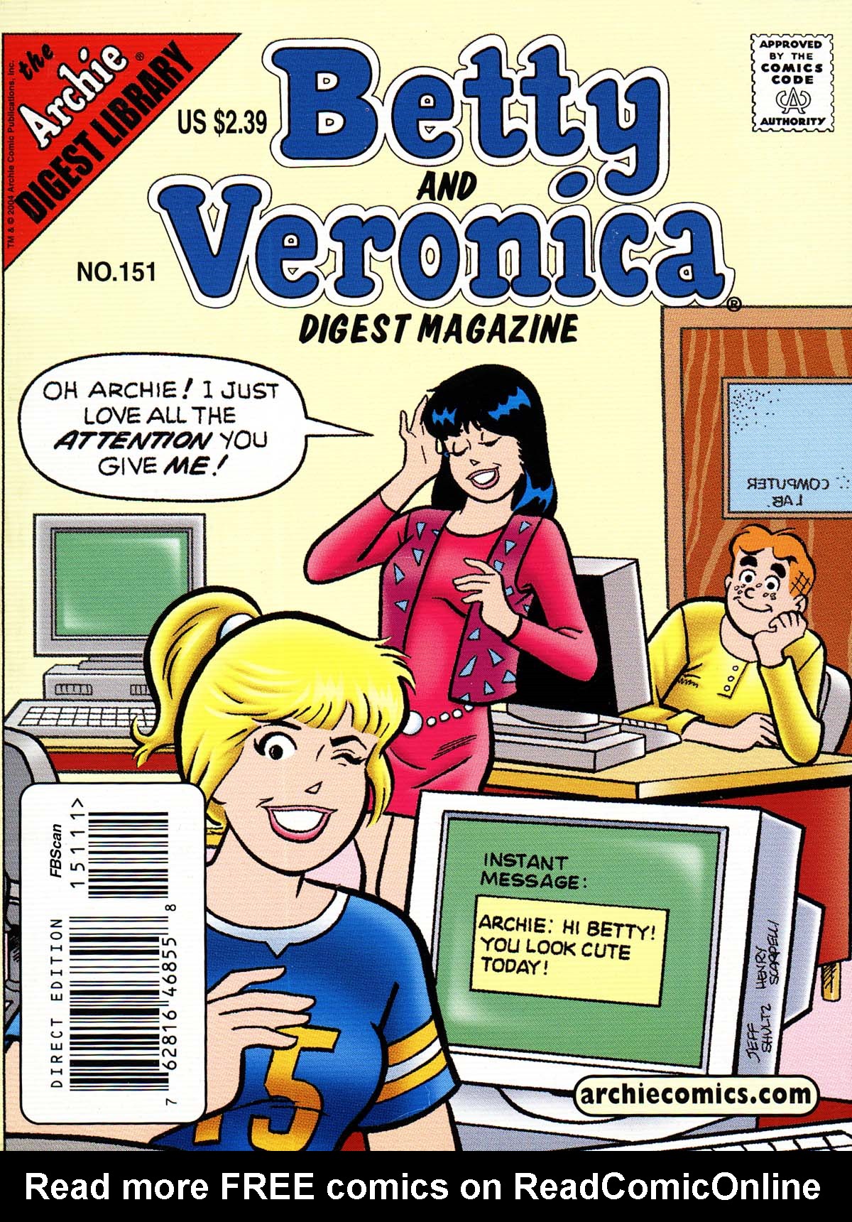 Read online Betty and Veronica Digest Magazine comic -  Issue #151 - 1