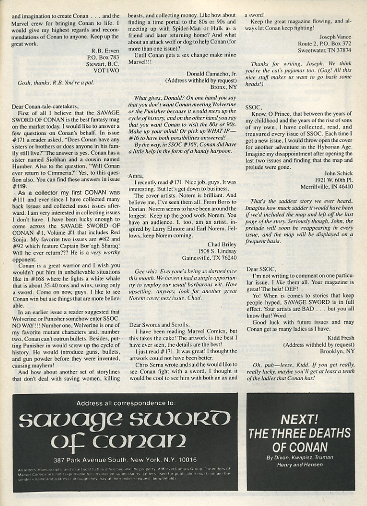Read online The Savage Sword Of Conan comic -  Issue #175 - 65