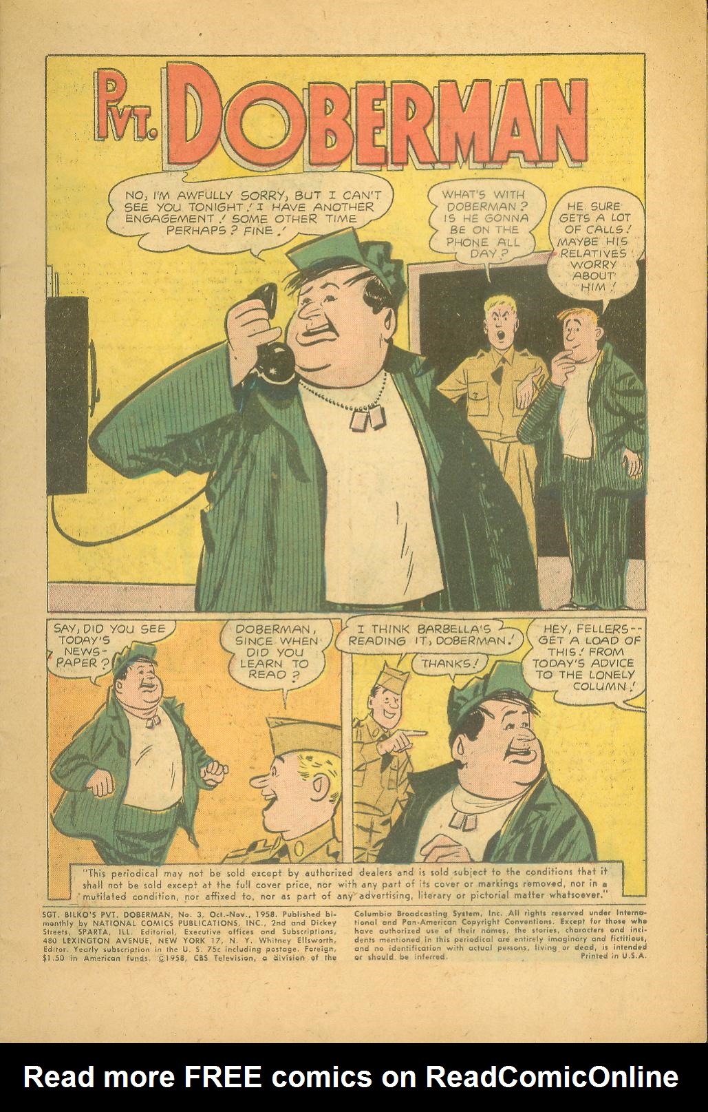 Read online Sgt. Bilko's Pvt. Doberman comic -  Issue #3 - 3