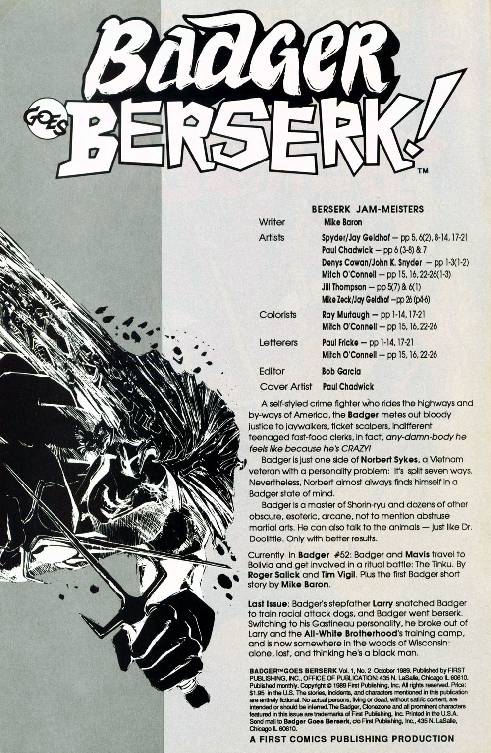 Read online Badger Goes Berserk! comic -  Issue #2 - 2