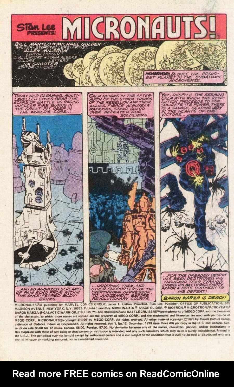 Read online Micronauts (1979) comic -  Issue #12 - 2