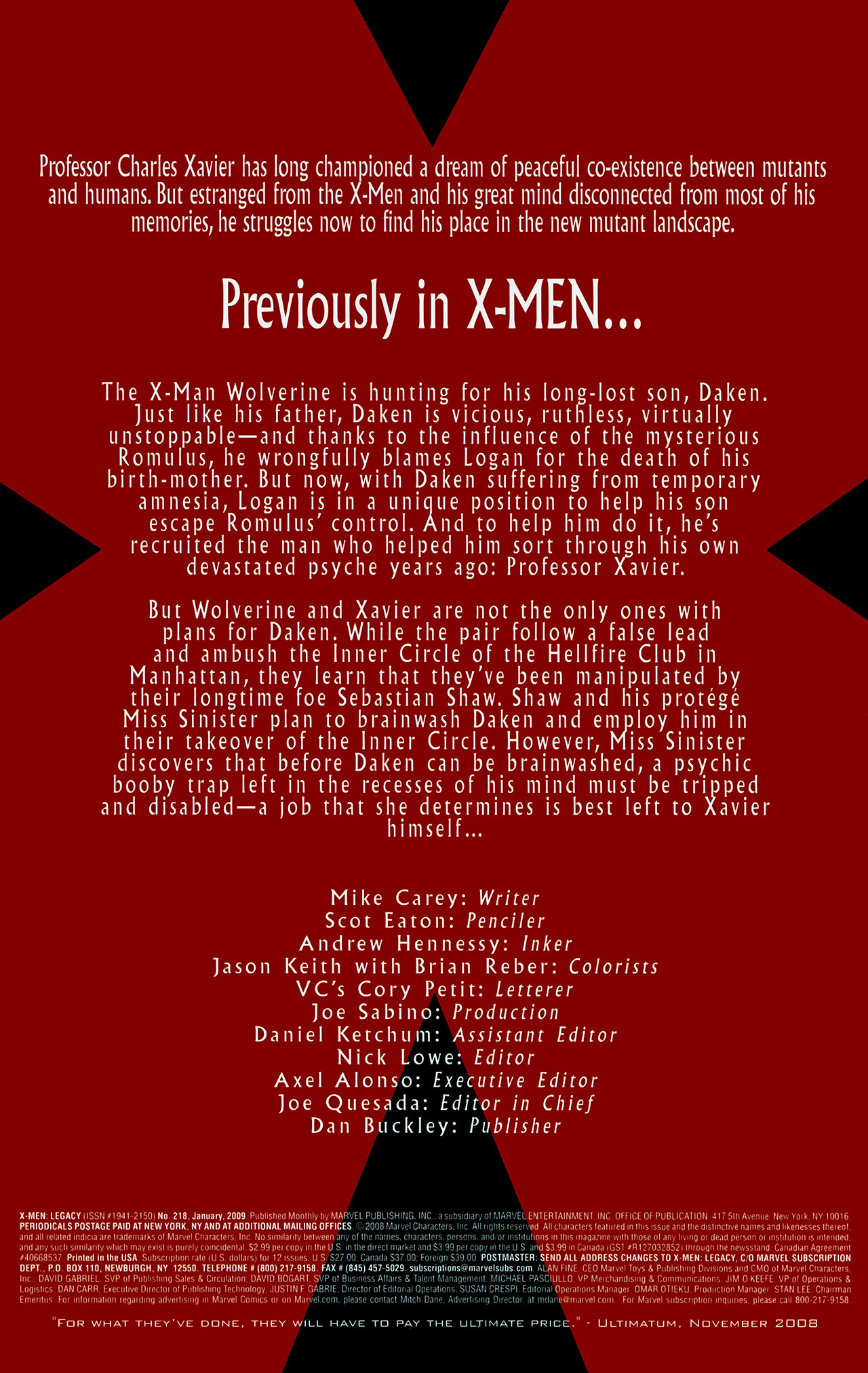 Read online X-Men Legacy (2008) comic -  Issue #218 - 2