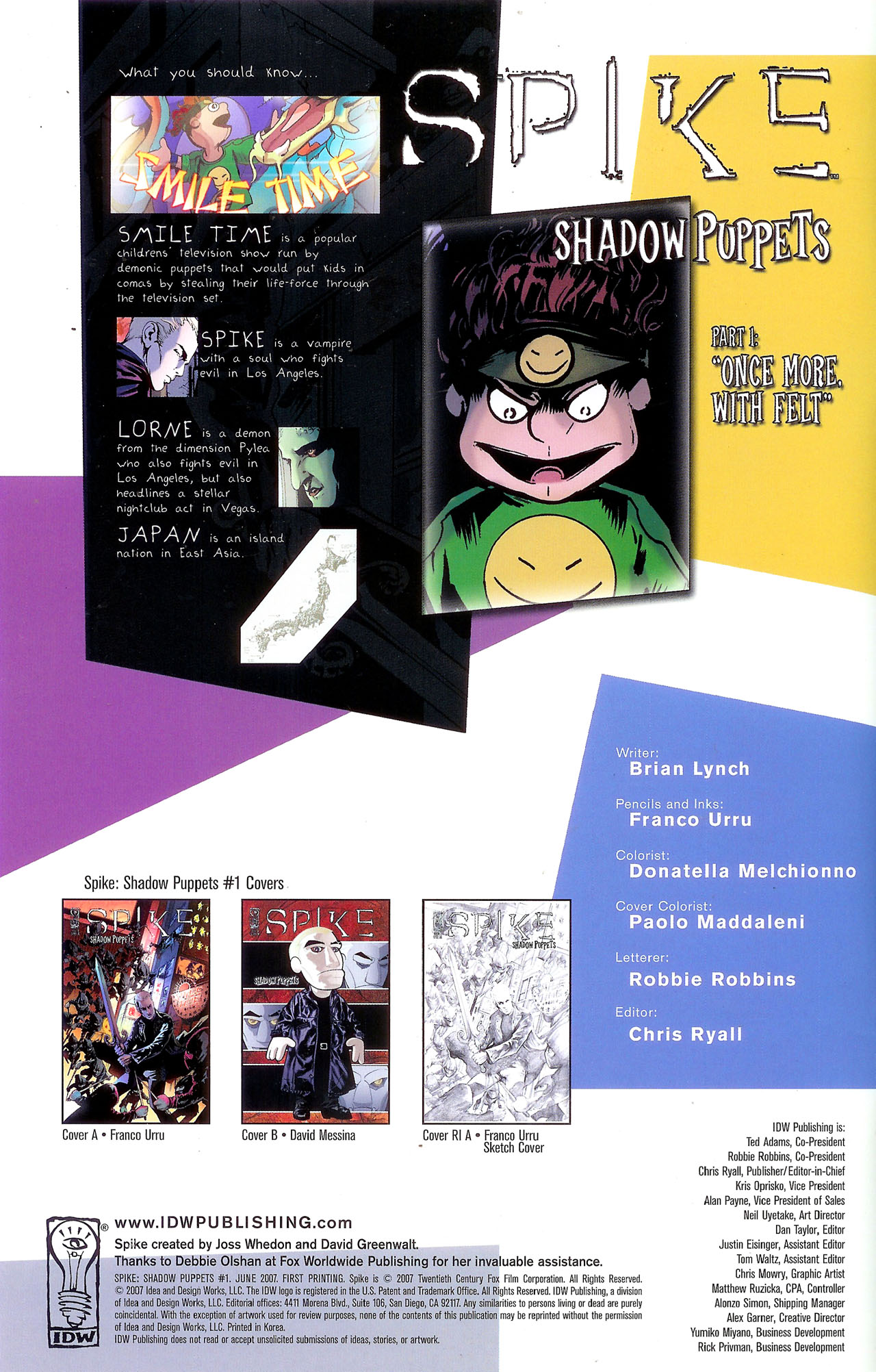 Read online Spike: Shadow Puppets comic -  Issue #1 - 2