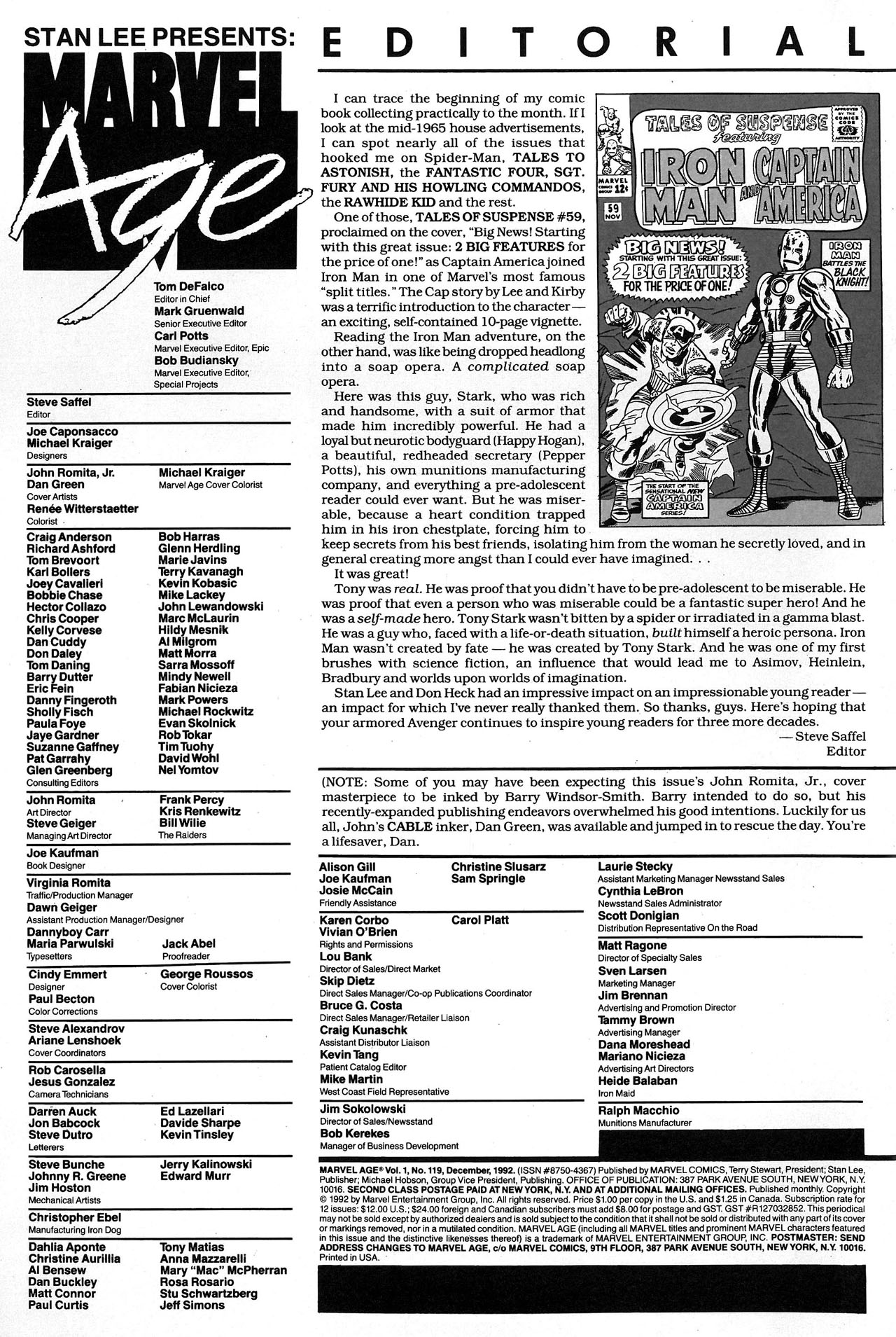 Read online Marvel Age comic -  Issue #119 - 2