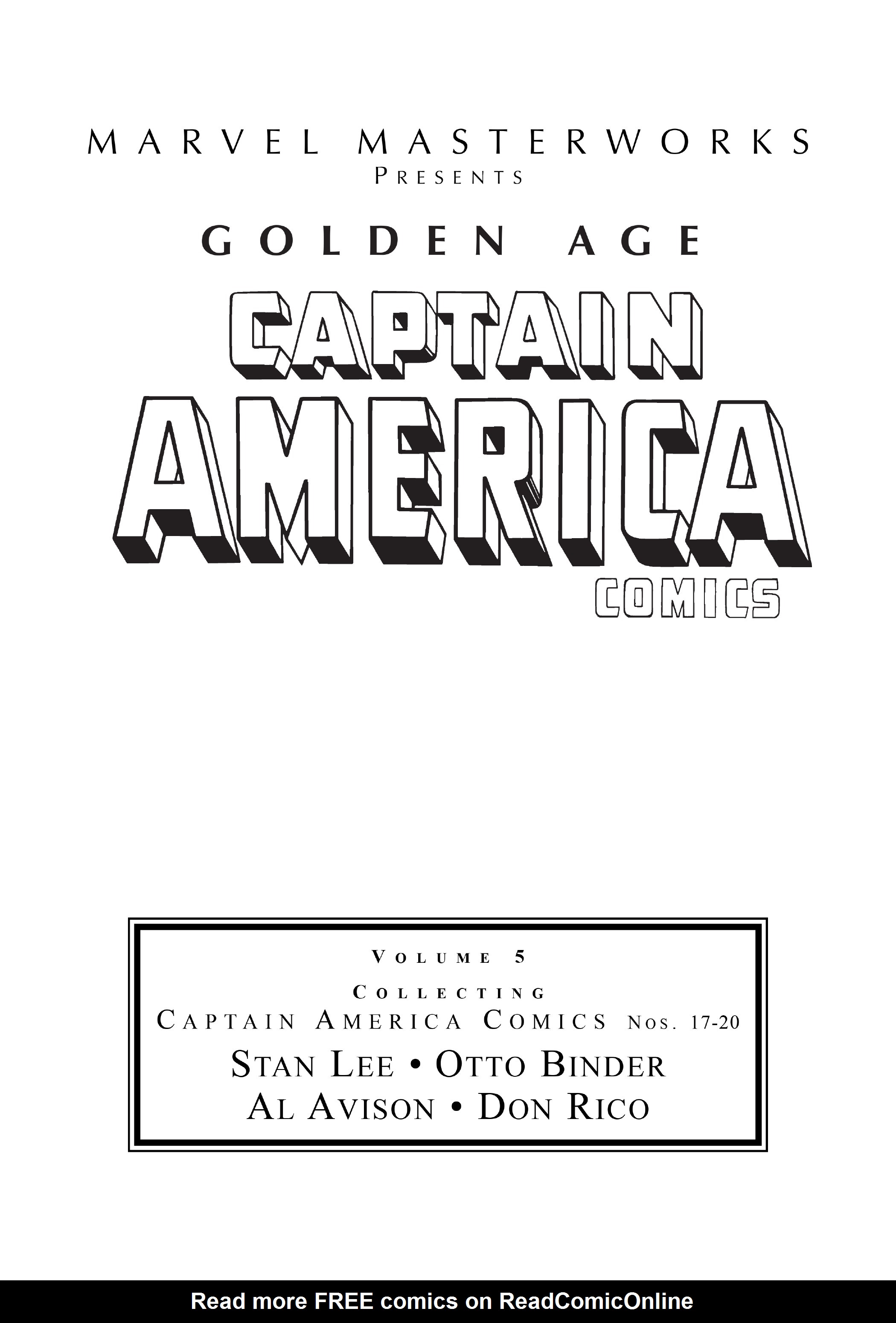 Read online Marvel Masterworks: Golden Age Captain America comic -  Issue # TPB 5 (Part 1) - 2