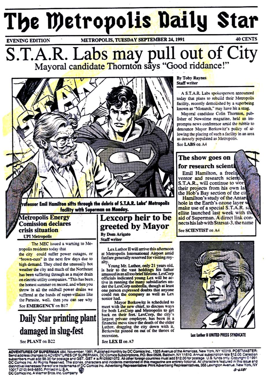 Read online Adventures of Superman (1987) comic -  Issue #484 - 2