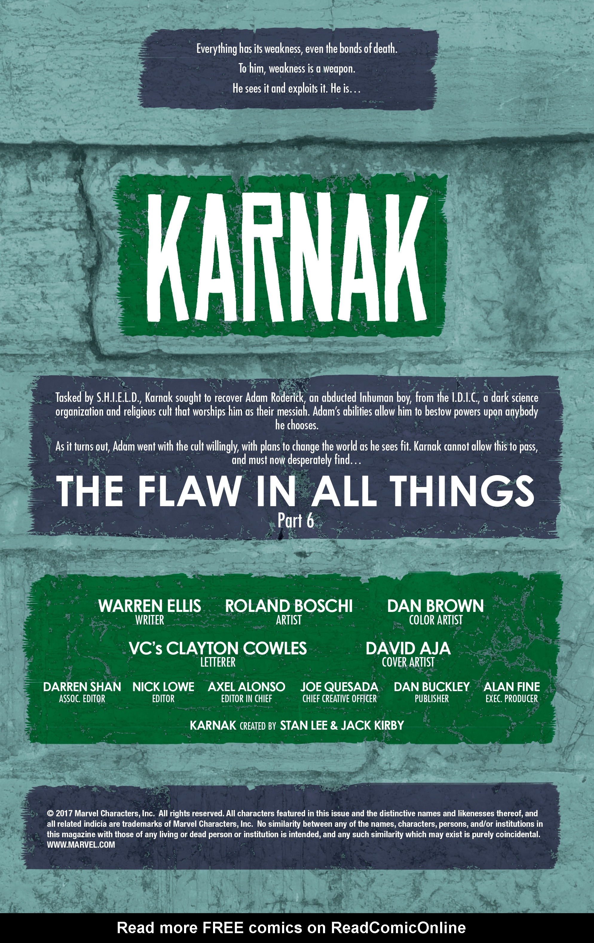 Read online Karnak comic -  Issue #6 - 2
