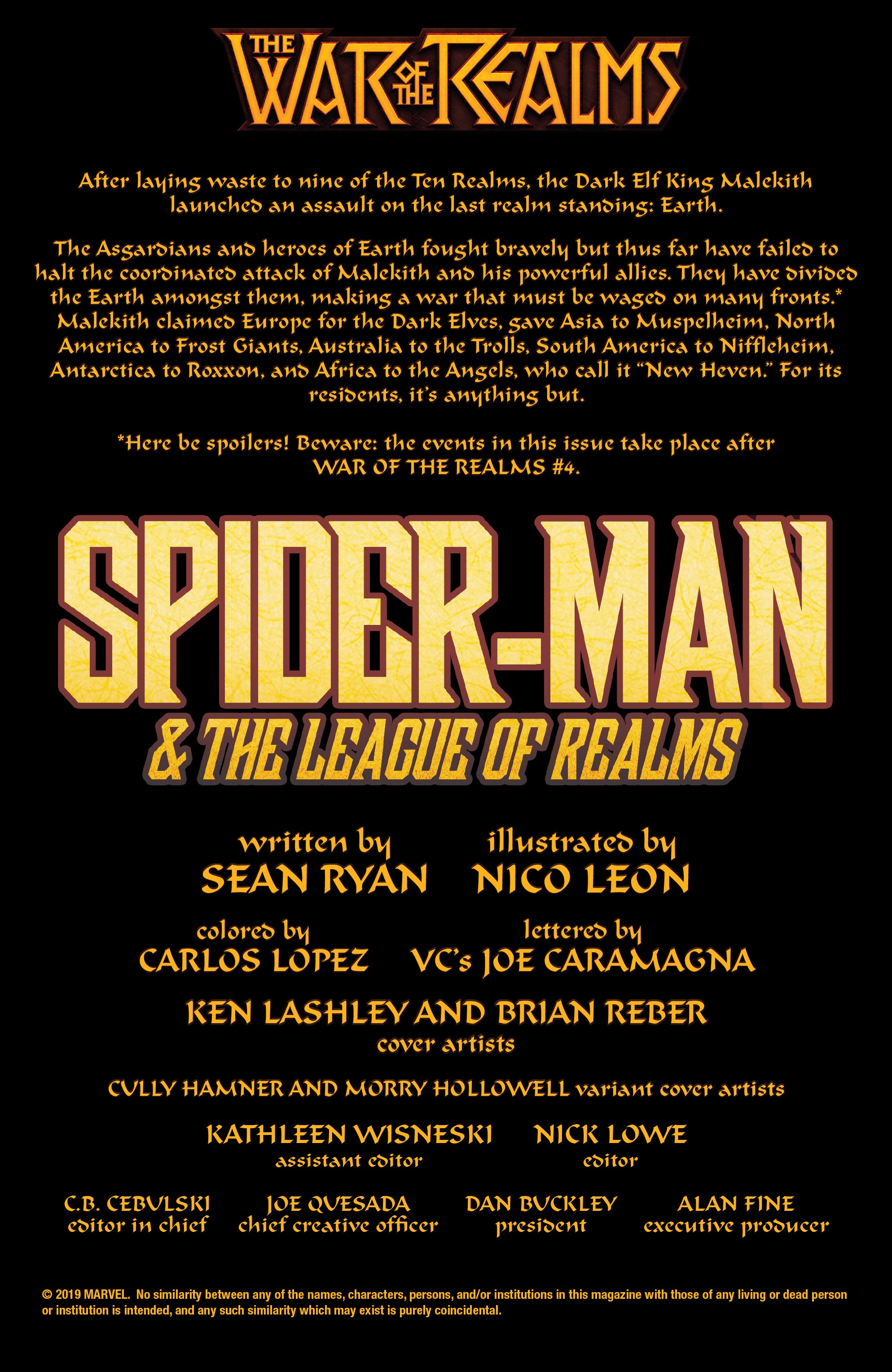 Read online War of the Realms: Spider-Man & the League of Realms comic -  Issue #1 - 2
