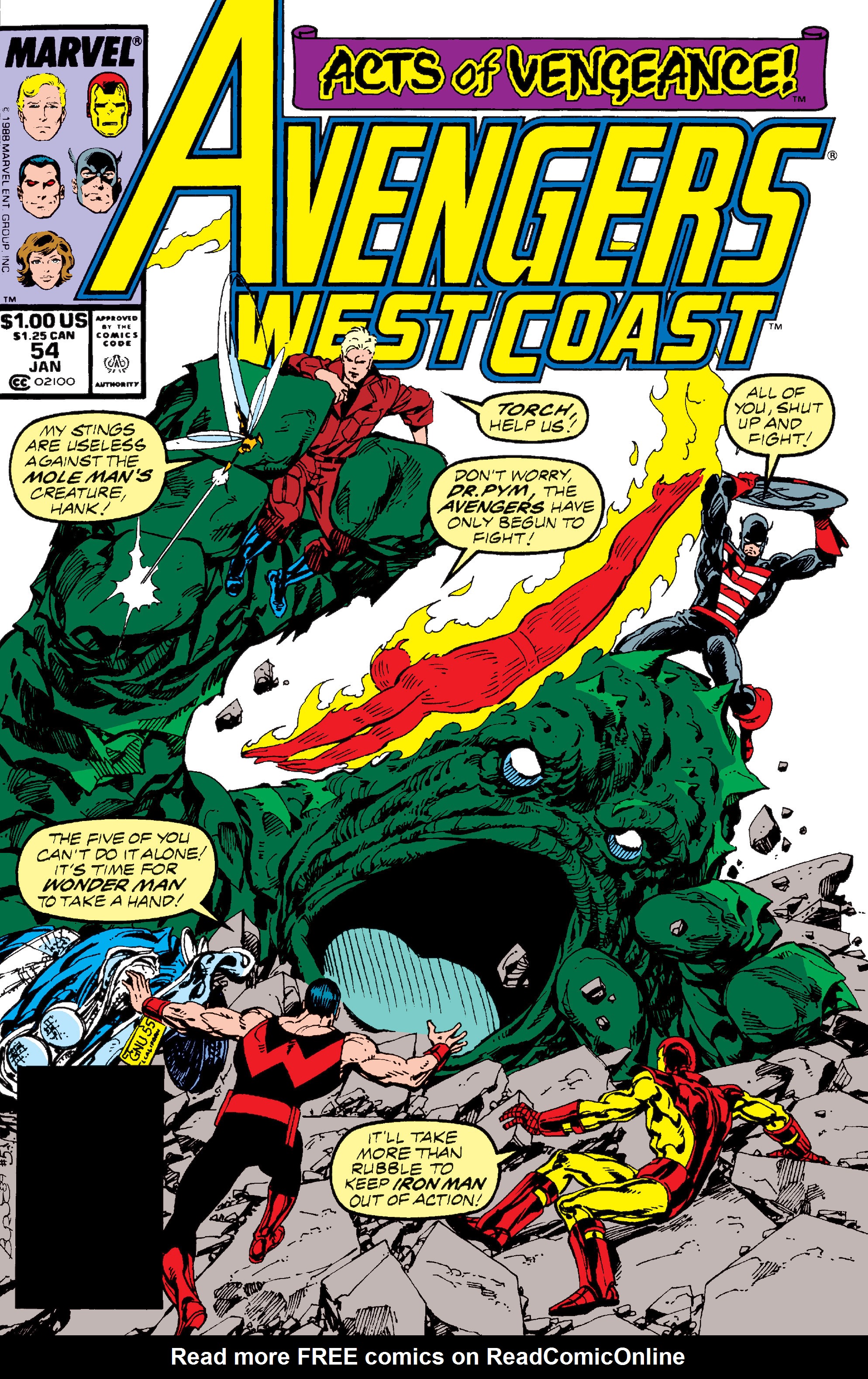 Read online Avengers West Coast (1989) comic -  Issue #54 - 1