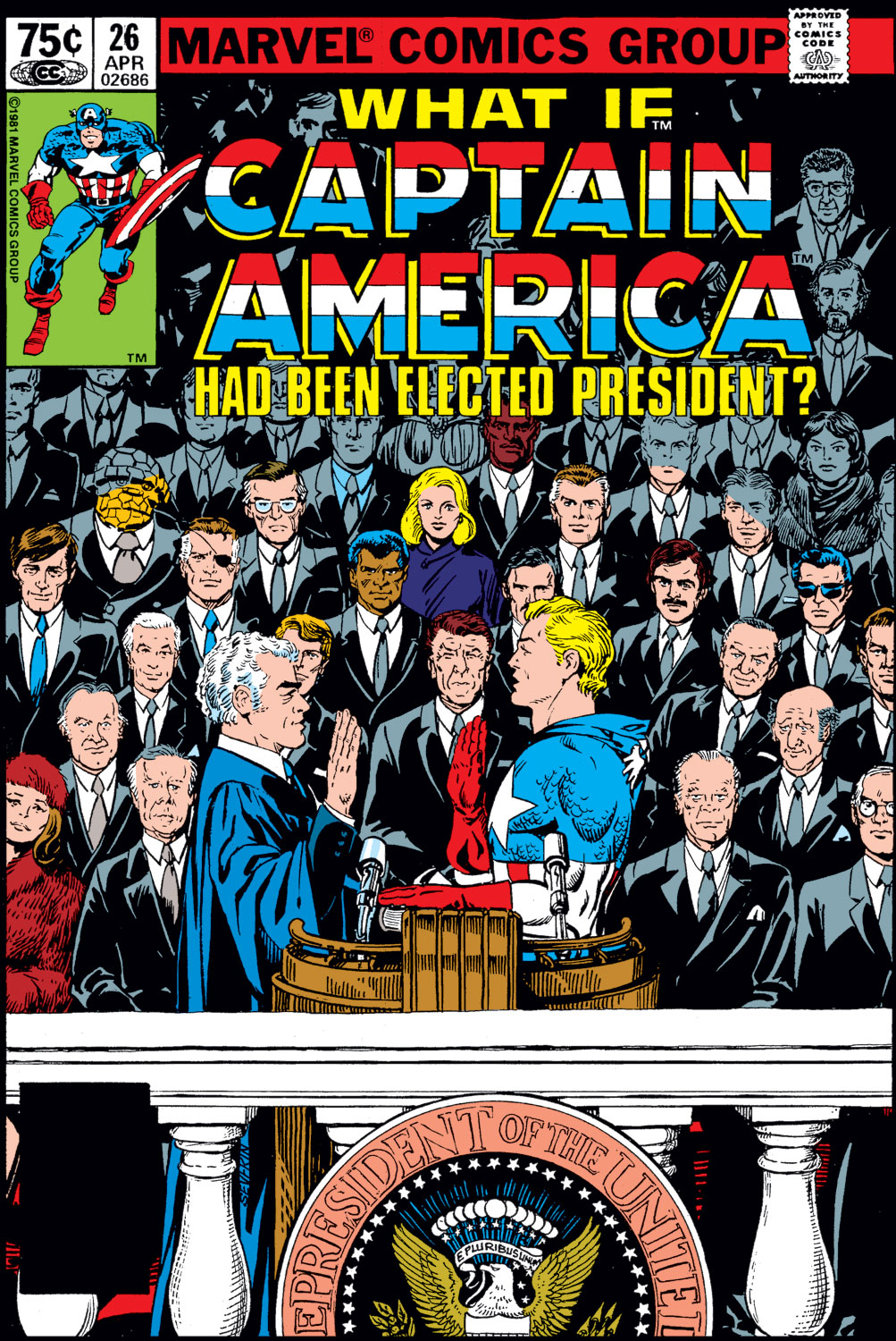 <{ $series->title }} issue 26 - Captain America had been elected president - Page 1