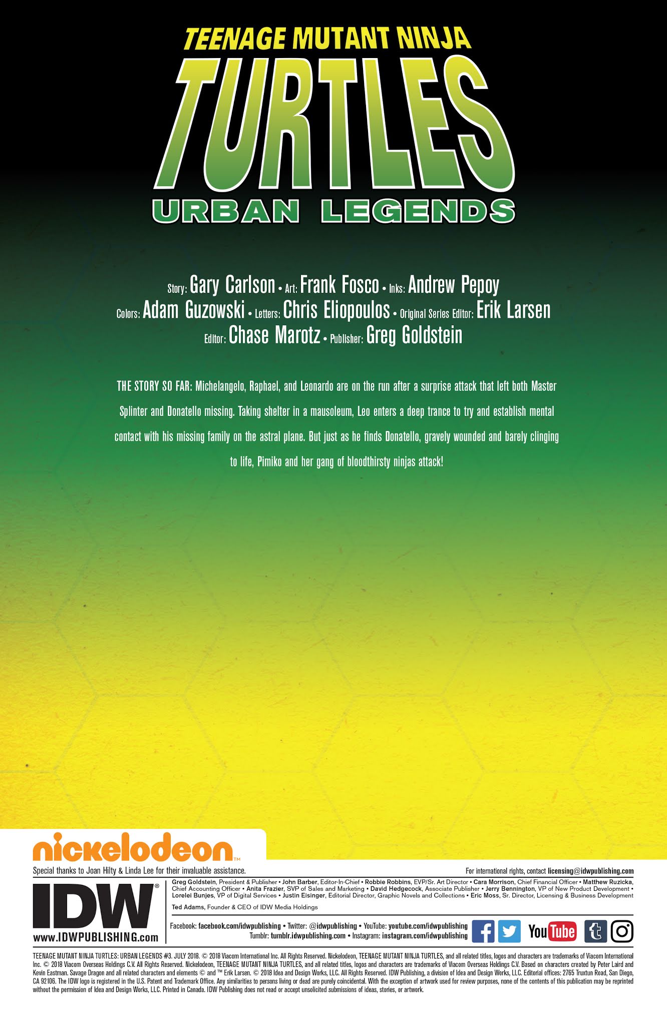 Read online Teenage Mutant Ninja Turtles: Urban Legends comic -  Issue #3 - 2