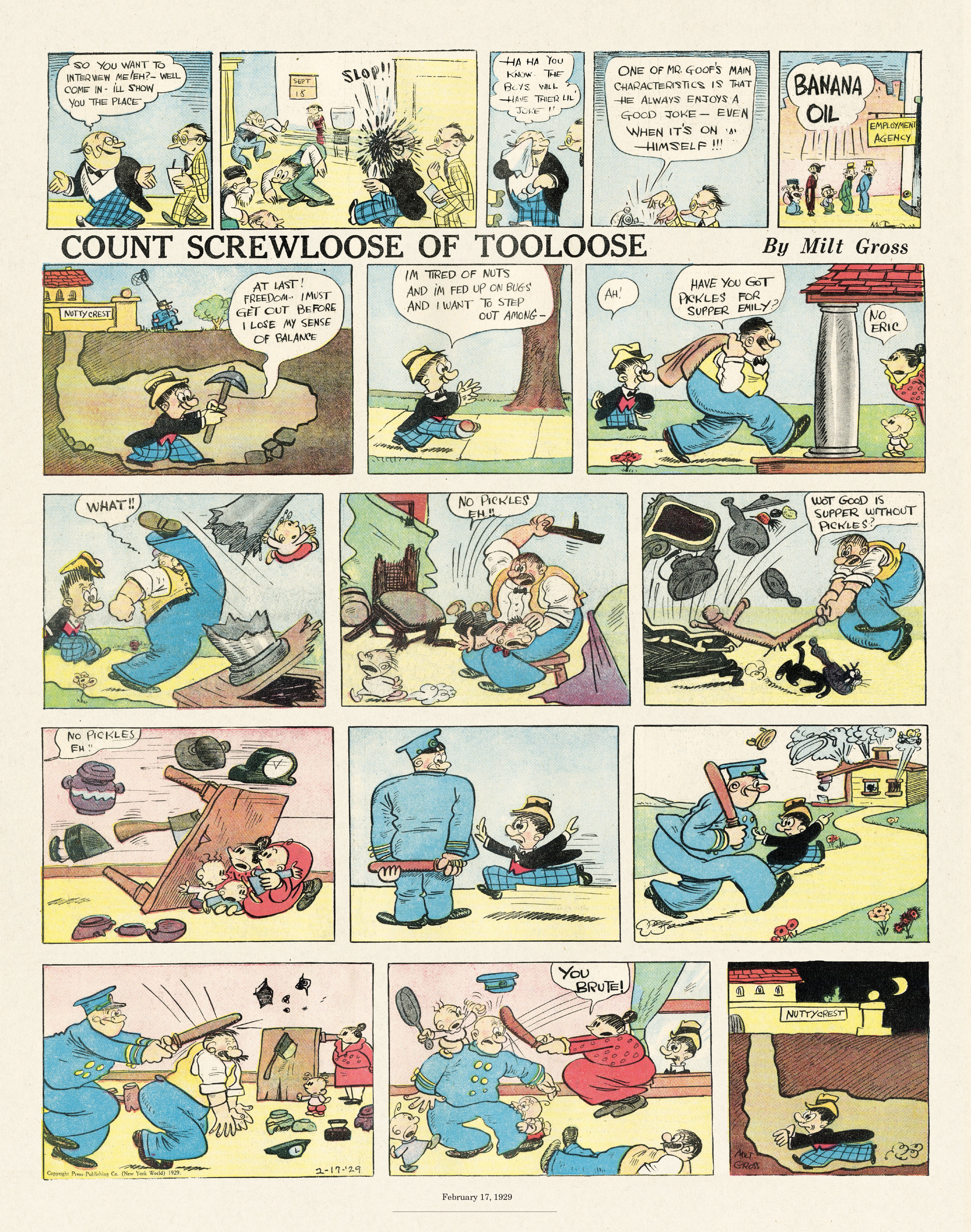 Read online Gross Exaggerations: The Meshuga Comic Strips of Milt Gross comic -  Issue # TPB - 68