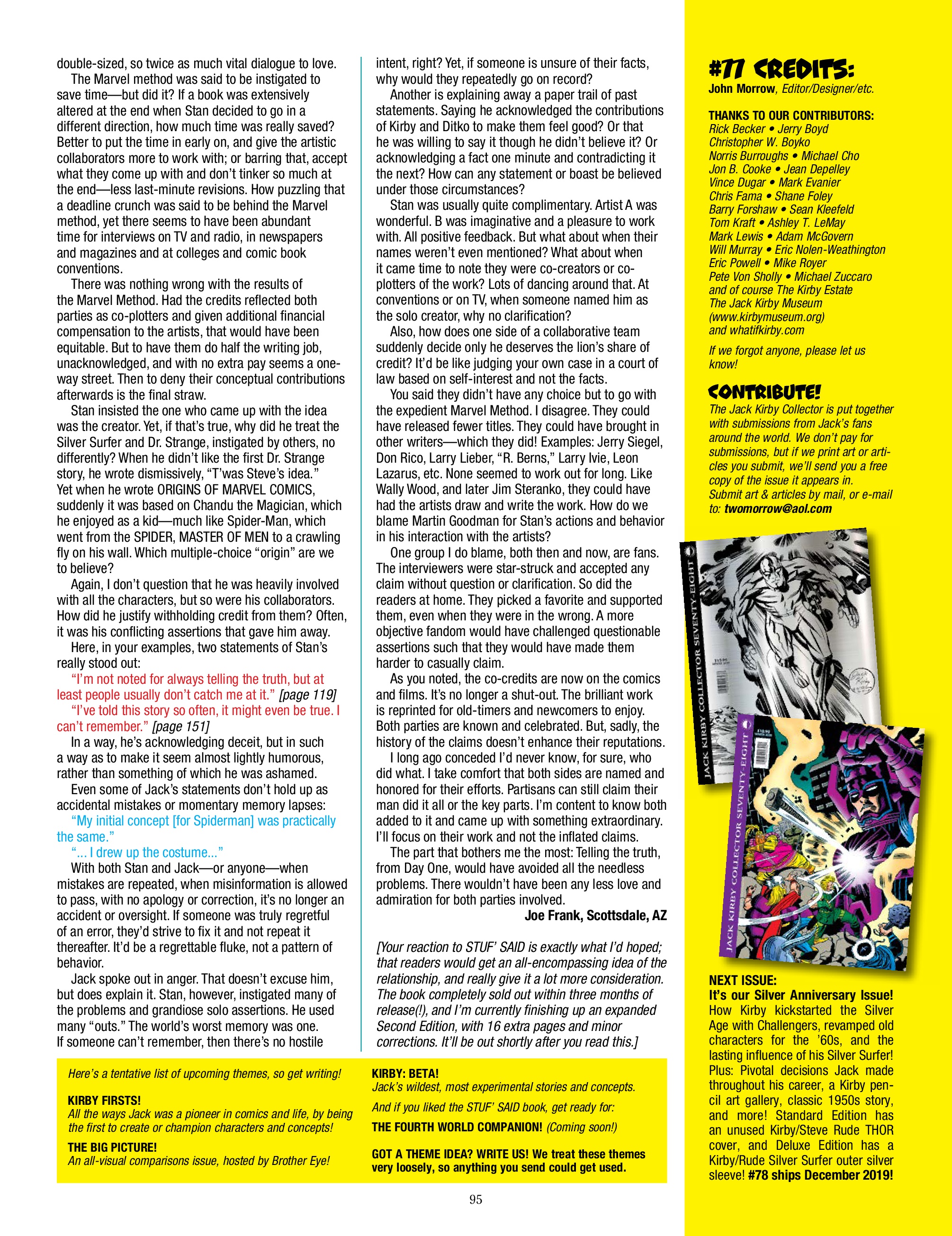 Read online The Jack Kirby Collector comic -  Issue #77 - 97