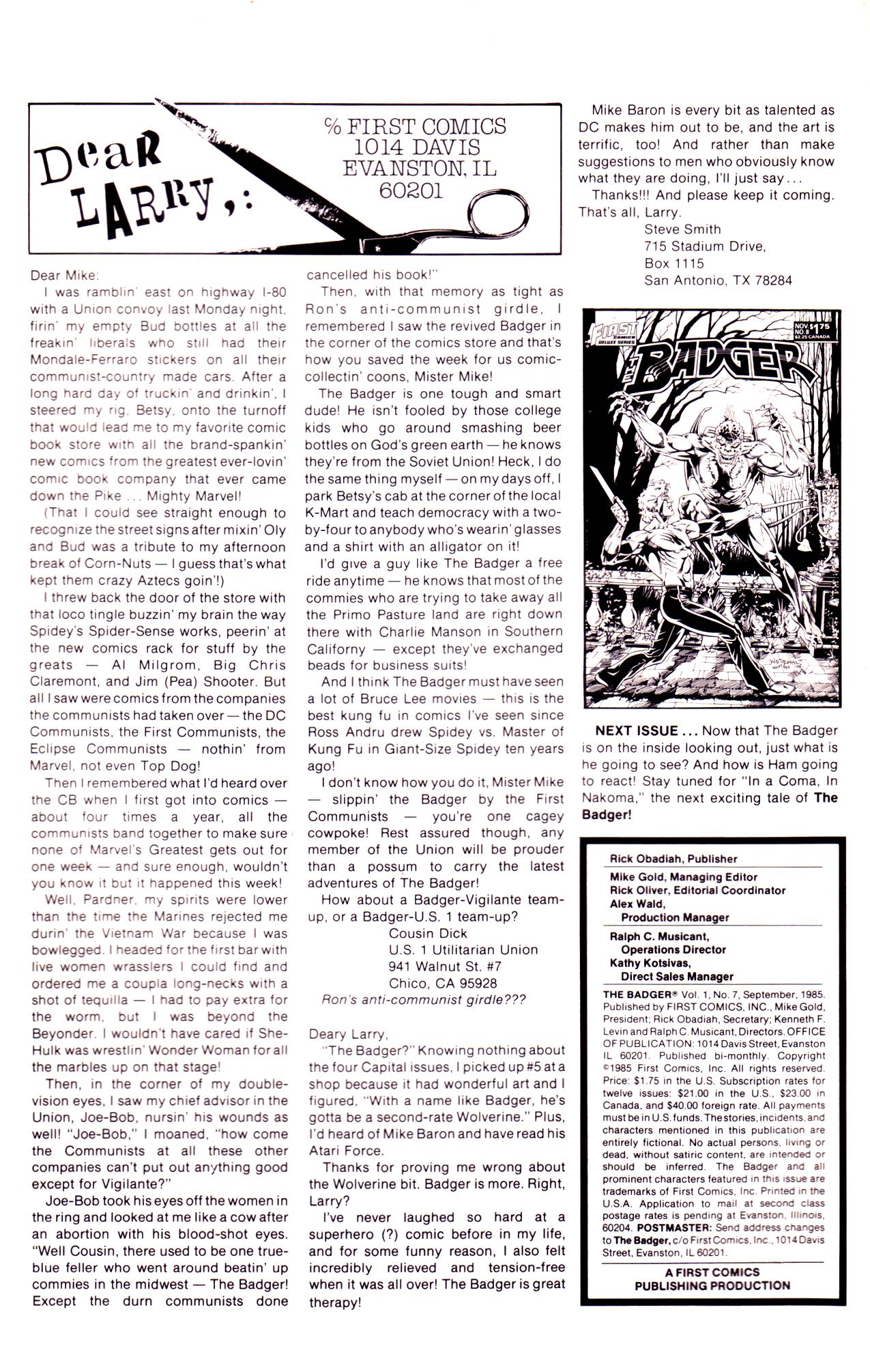 Read online The Badger comic -  Issue #7 - 2