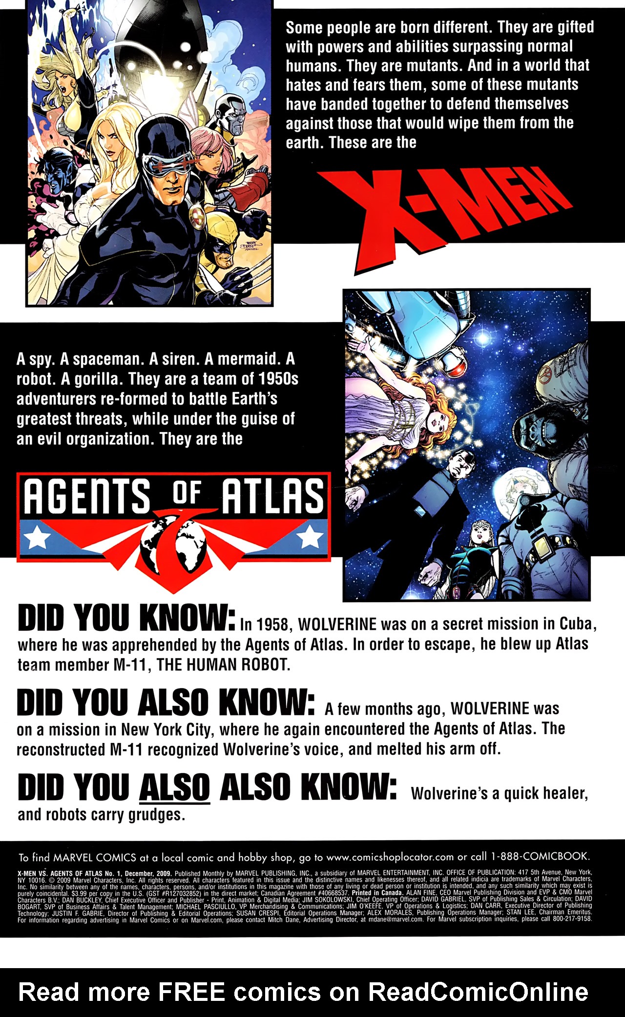 Read online X-Men Vs. Agents Of Atlas comic -  Issue #1 - 4