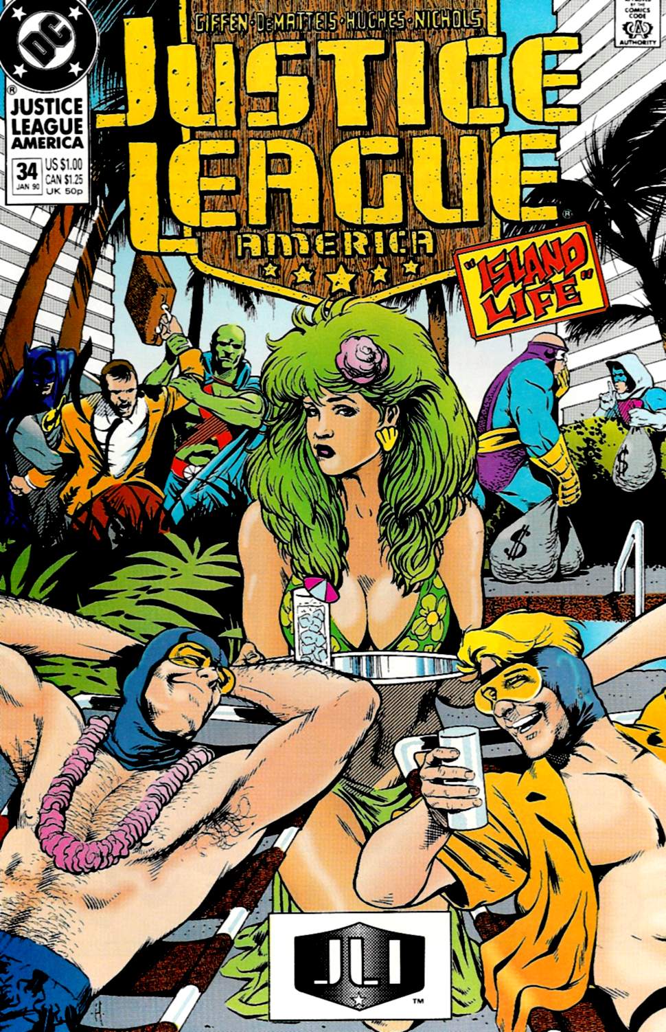 Read online Justice League America comic -  Issue #34 - 1