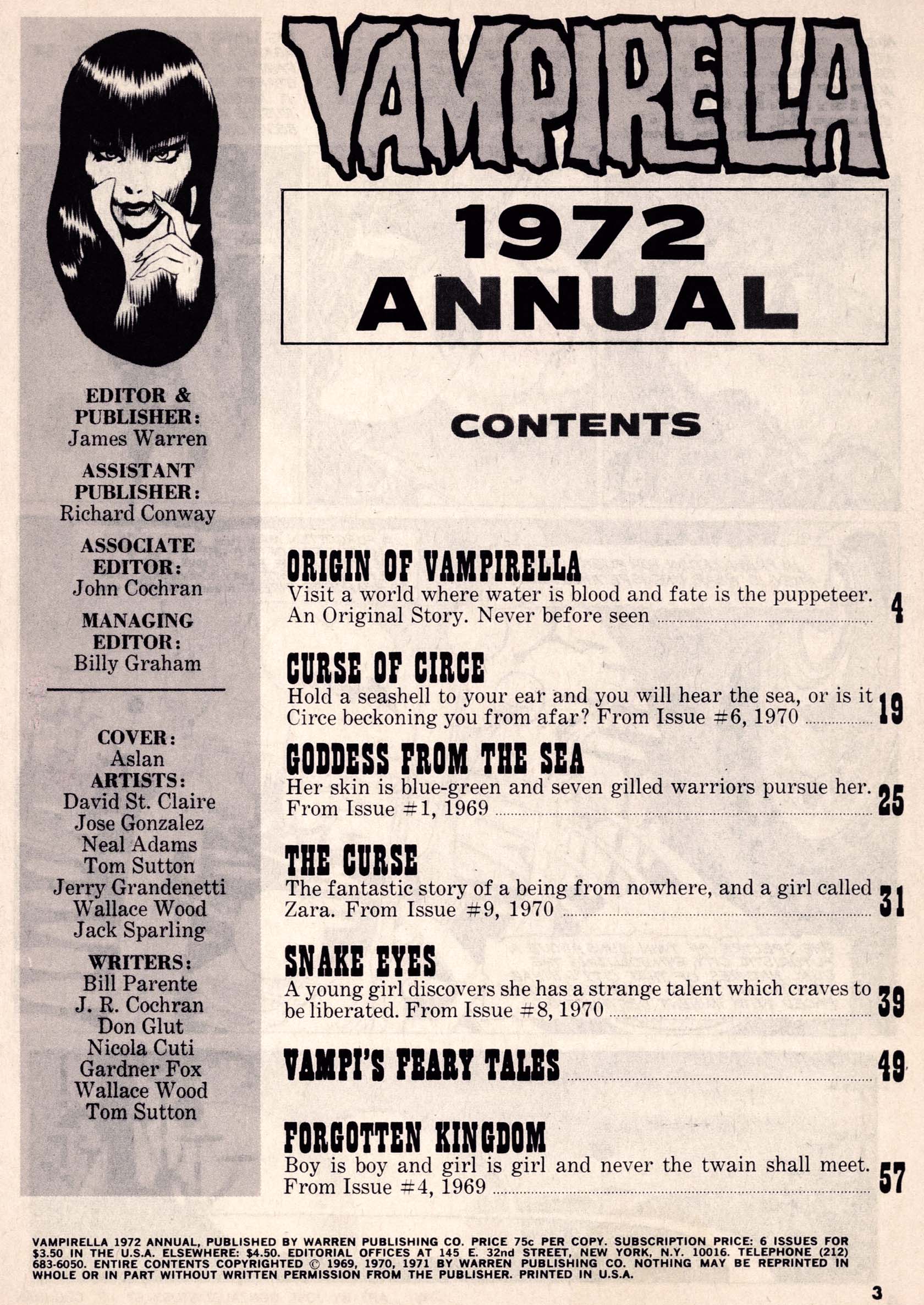Read online Vampirella (1969) comic -  Issue # Annual 1972 - 3