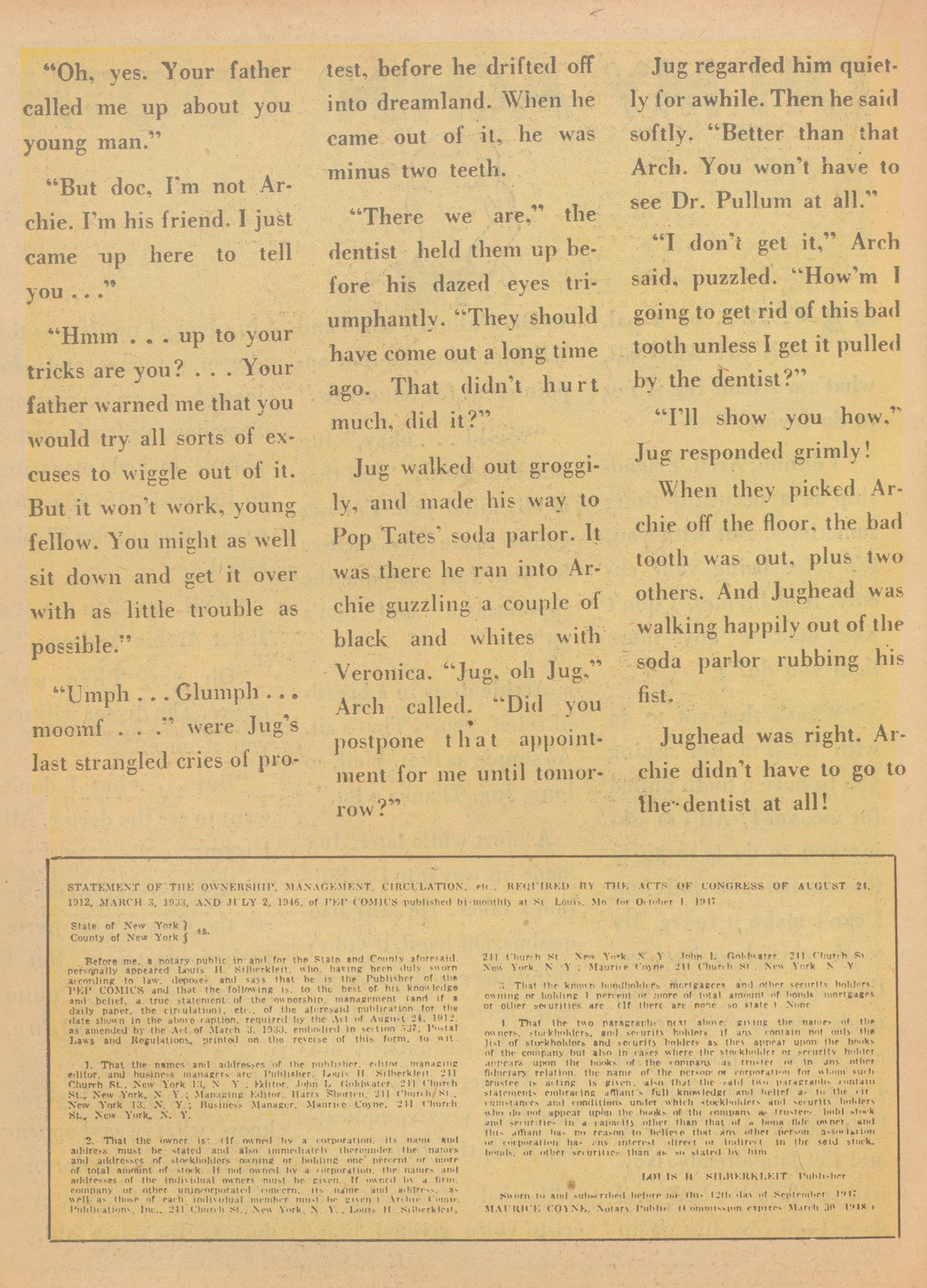 Read online Pep Comics comic -  Issue #66 - 32