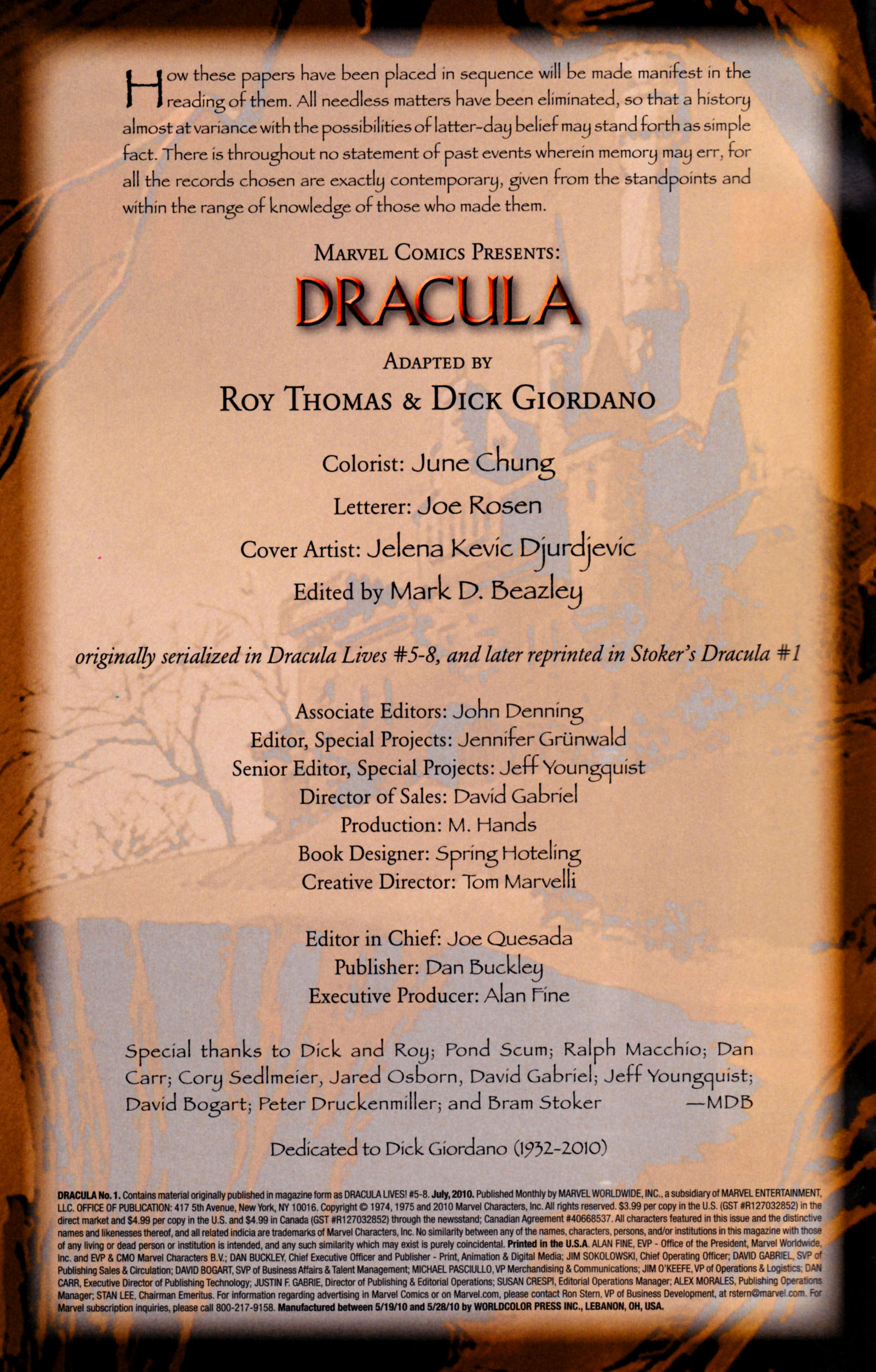 Read online Dracula comic -  Issue #1 - 2