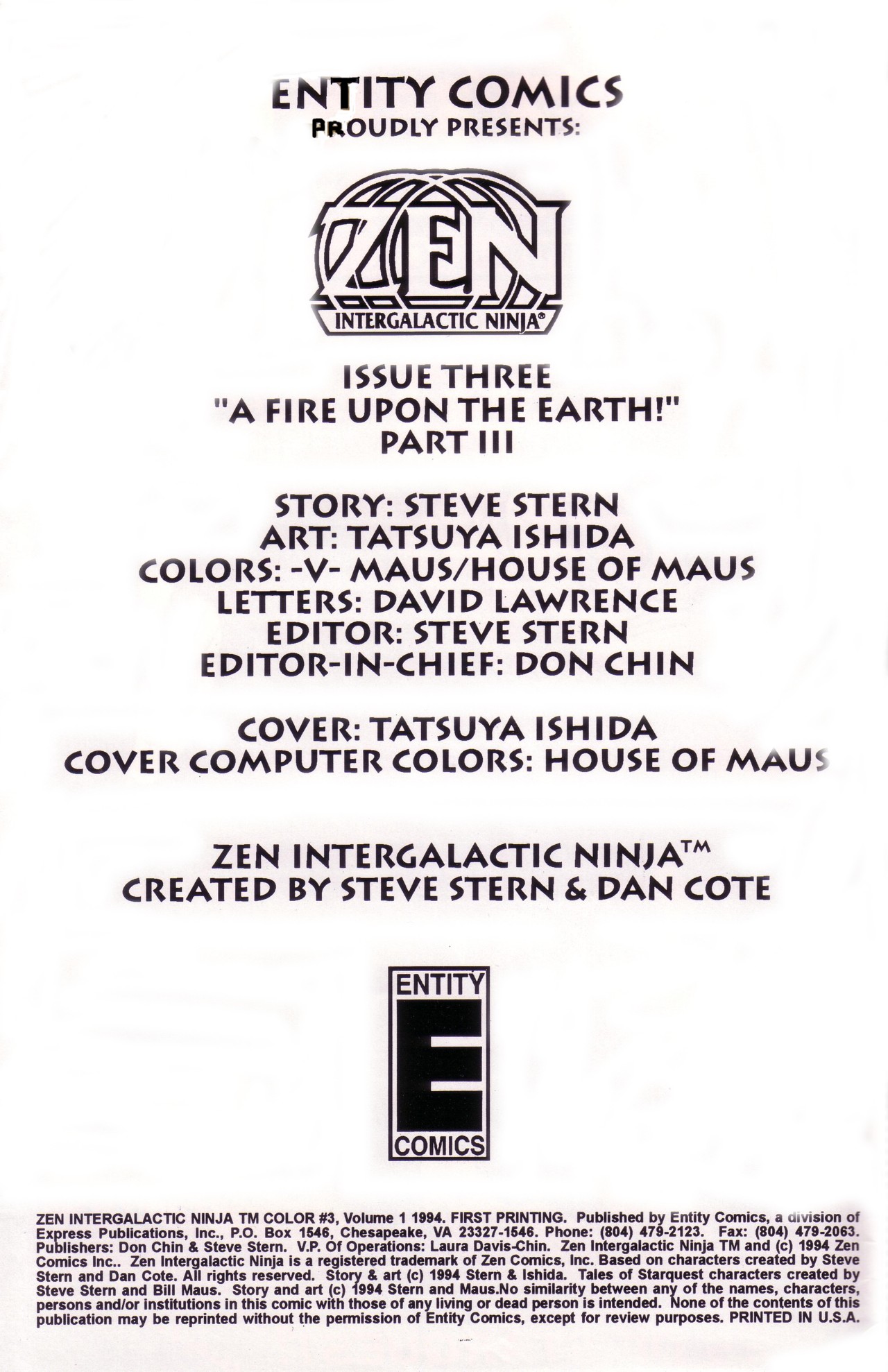 Read online Zen Intergalactic Ninja Color comic -  Issue #3 - 2