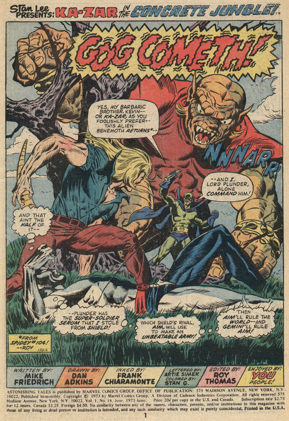 Read online Astonishing Tales (1970) comic -  Issue #18 - 2