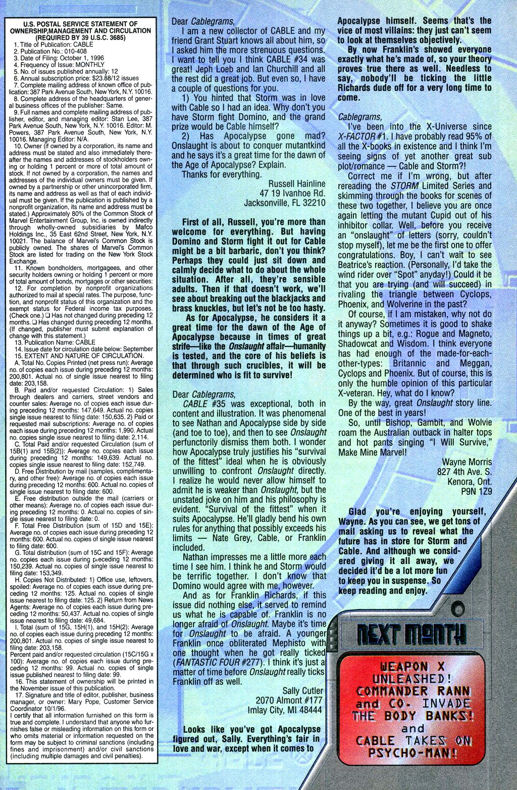 Read online Cable (1993) comic -  Issue #38 - 22