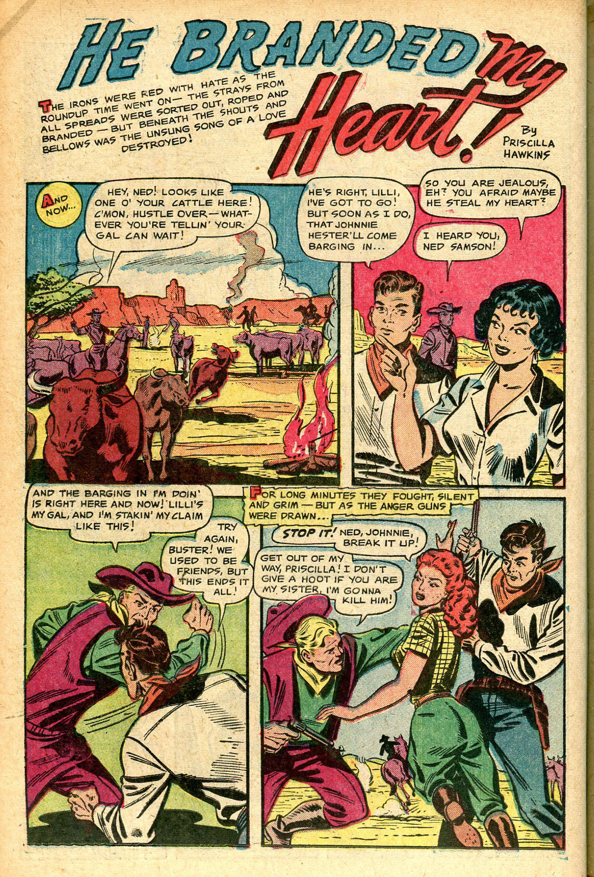 Read online Cowgirl Romances (1950) comic -  Issue #7 - 14