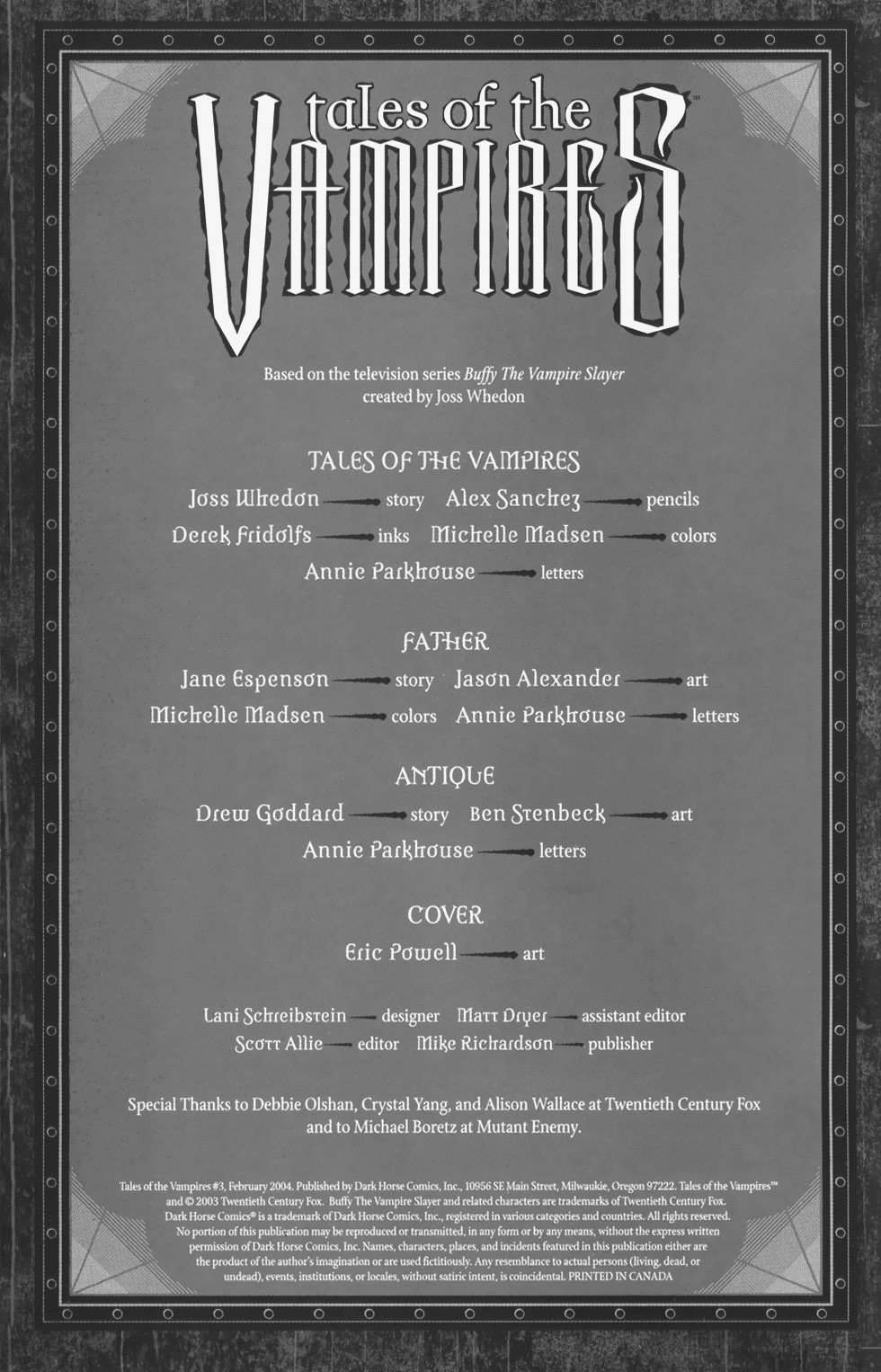 Read online Tales of the Vampires comic -  Issue #3 - 2