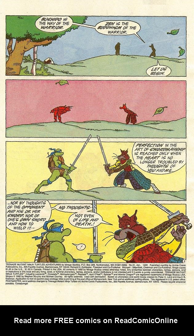 Read online Teenage Mutant Ninja Turtles Adventures (1989) comic -  Issue #31 - 2