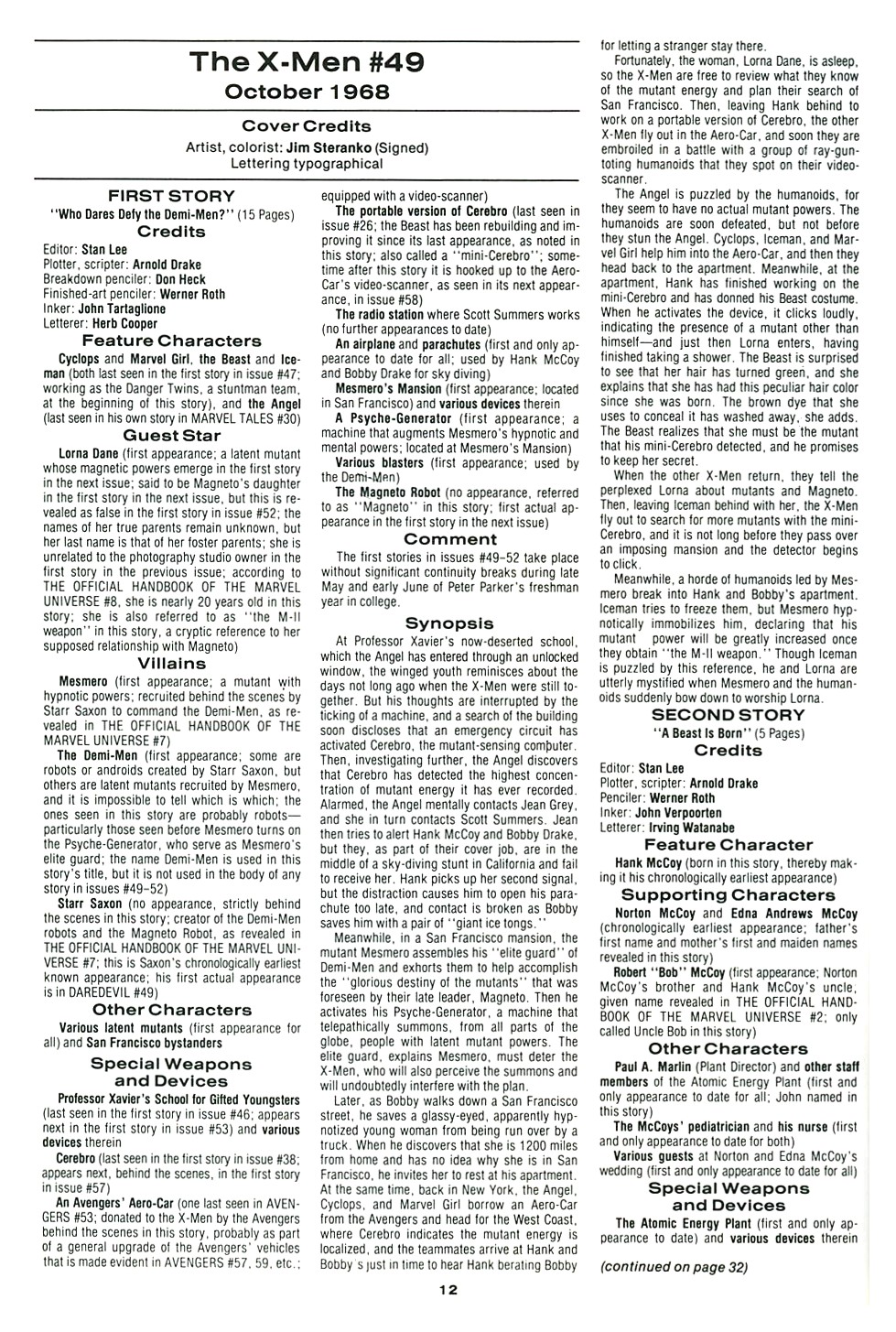 Read online The Official Marvel Index To The X-Men comic -  Issue #3 - 14