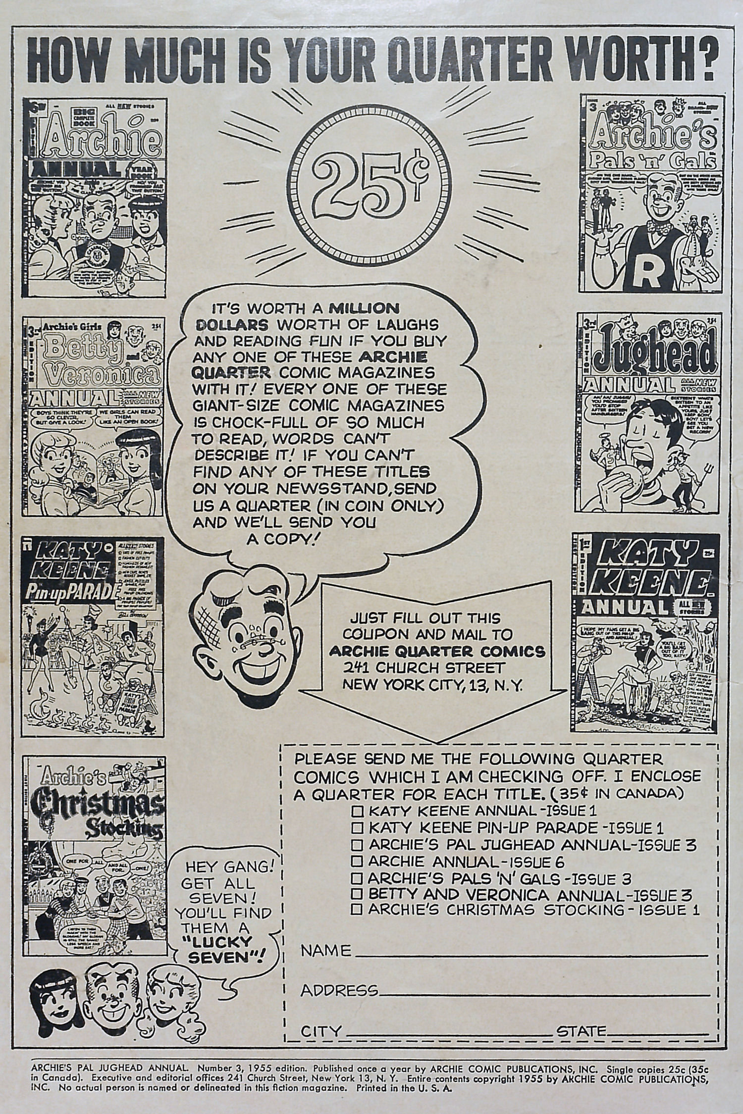 Read online Archie's Pal Jughead Annual comic -  Issue #3 - 2