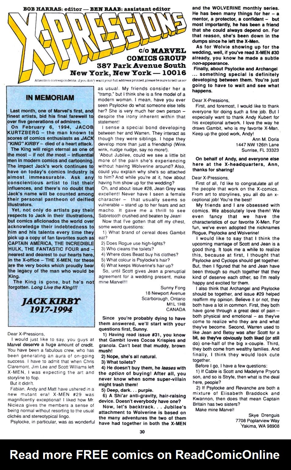 Read online X-Men (1991) comic -  Issue #32 - 21