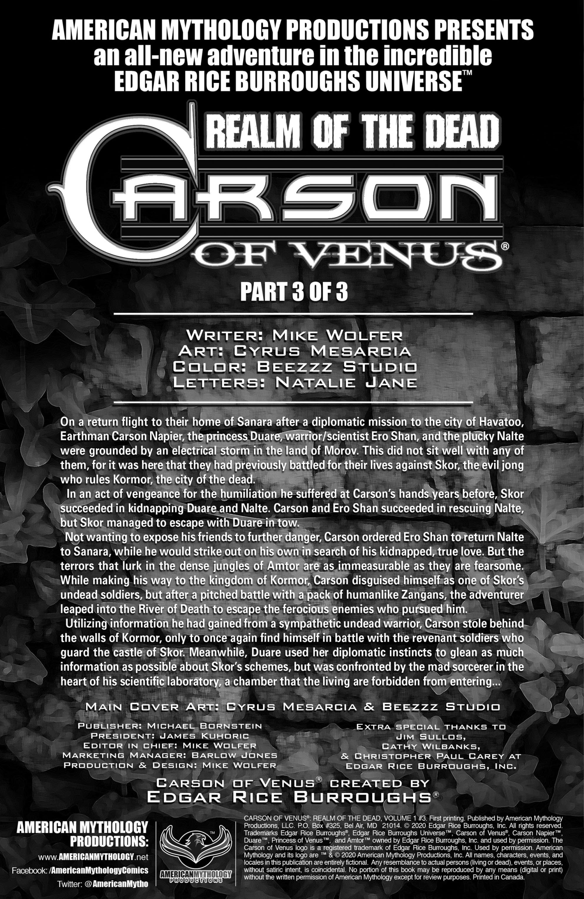 Read online ERB Carson of Venus: Realm of the Dead comic -  Issue #3 - 2