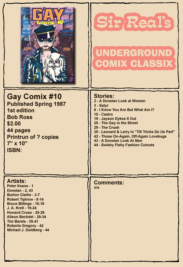 Read online Gay Comix (Gay Comics) comic -  Issue #10 - 1