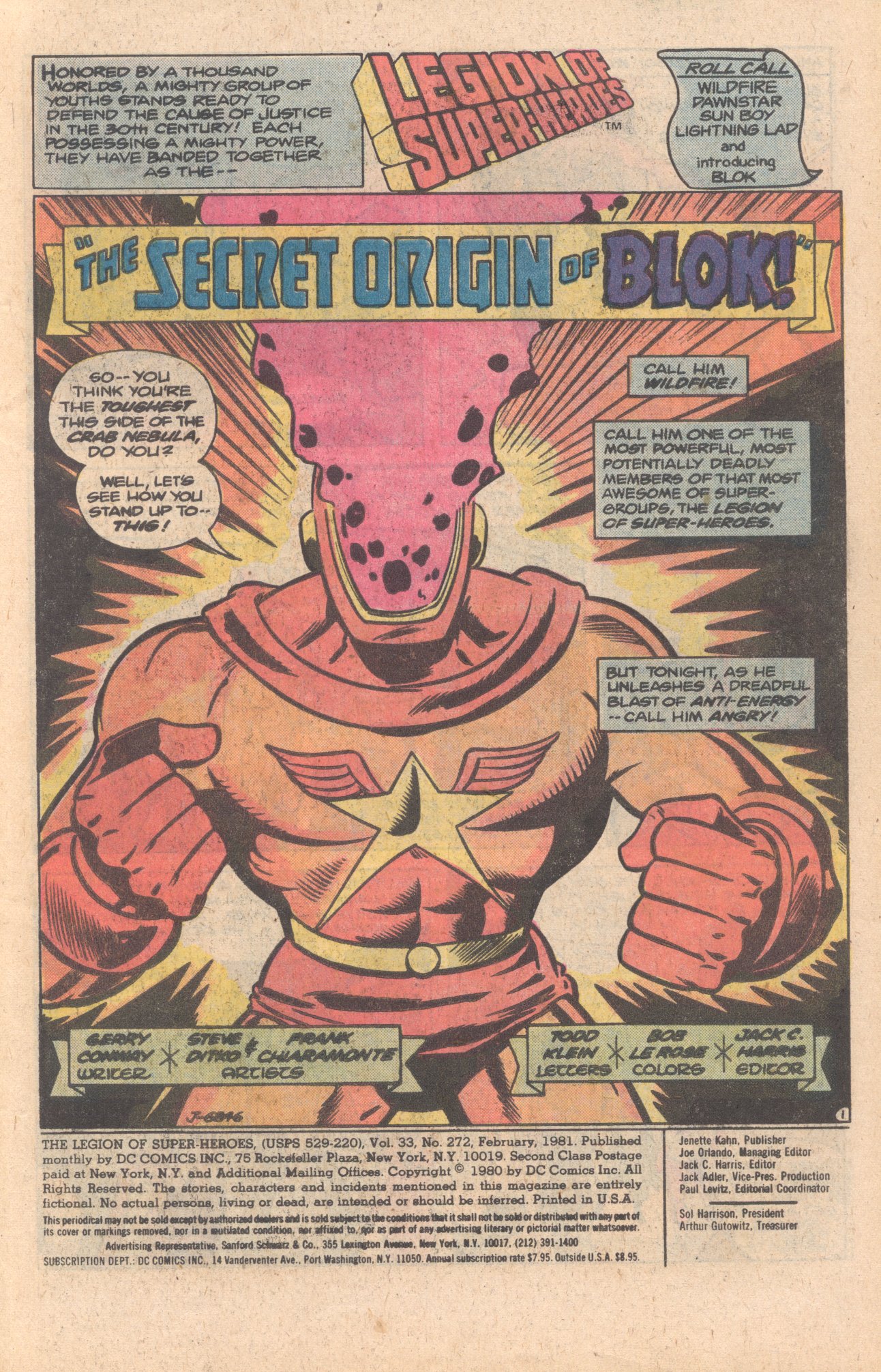 Legion of Super-Heroes (1980) 272 Page 1