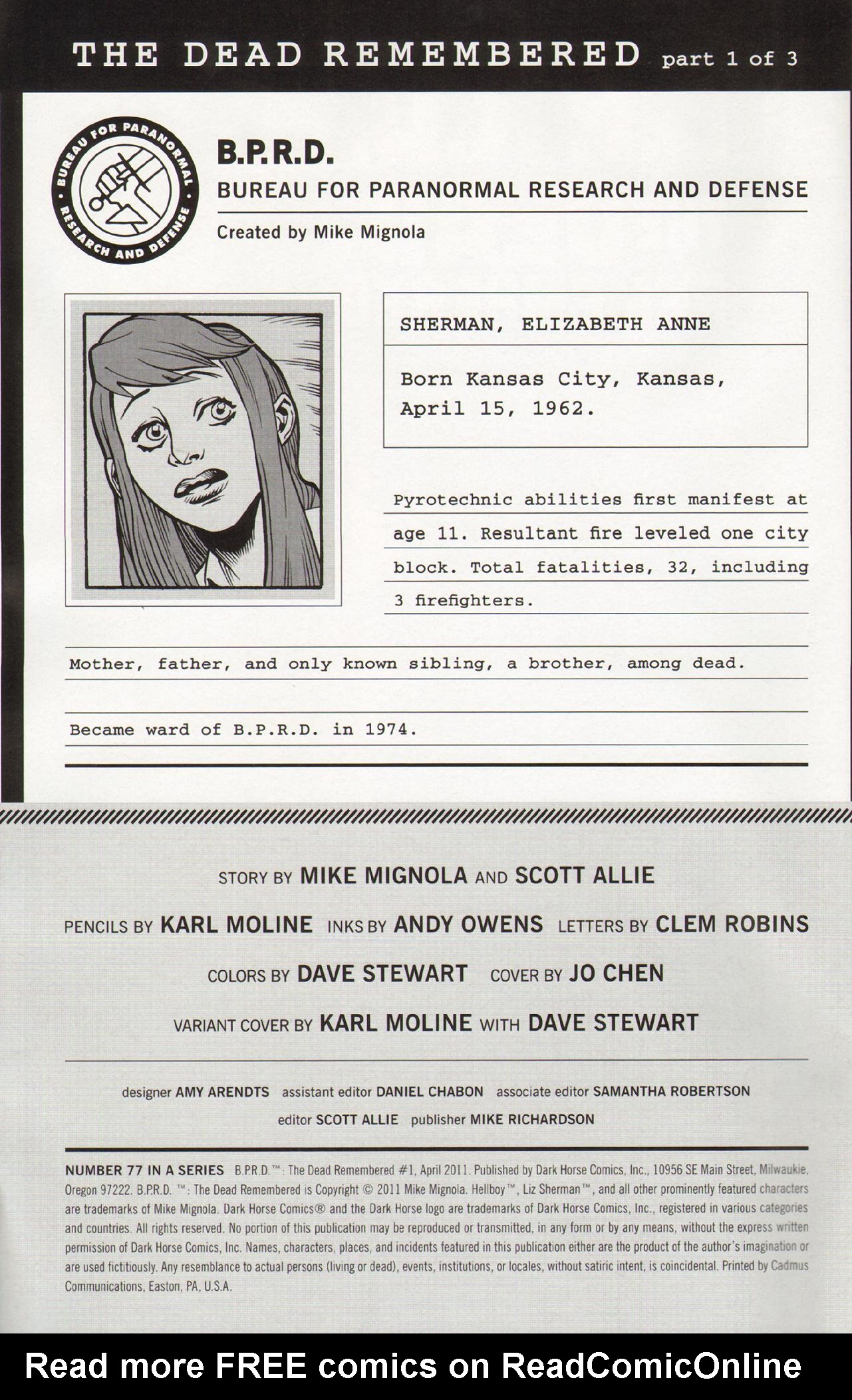 Read online B.P.R.D.: The Dead Remembered comic -  Issue #1 - 3