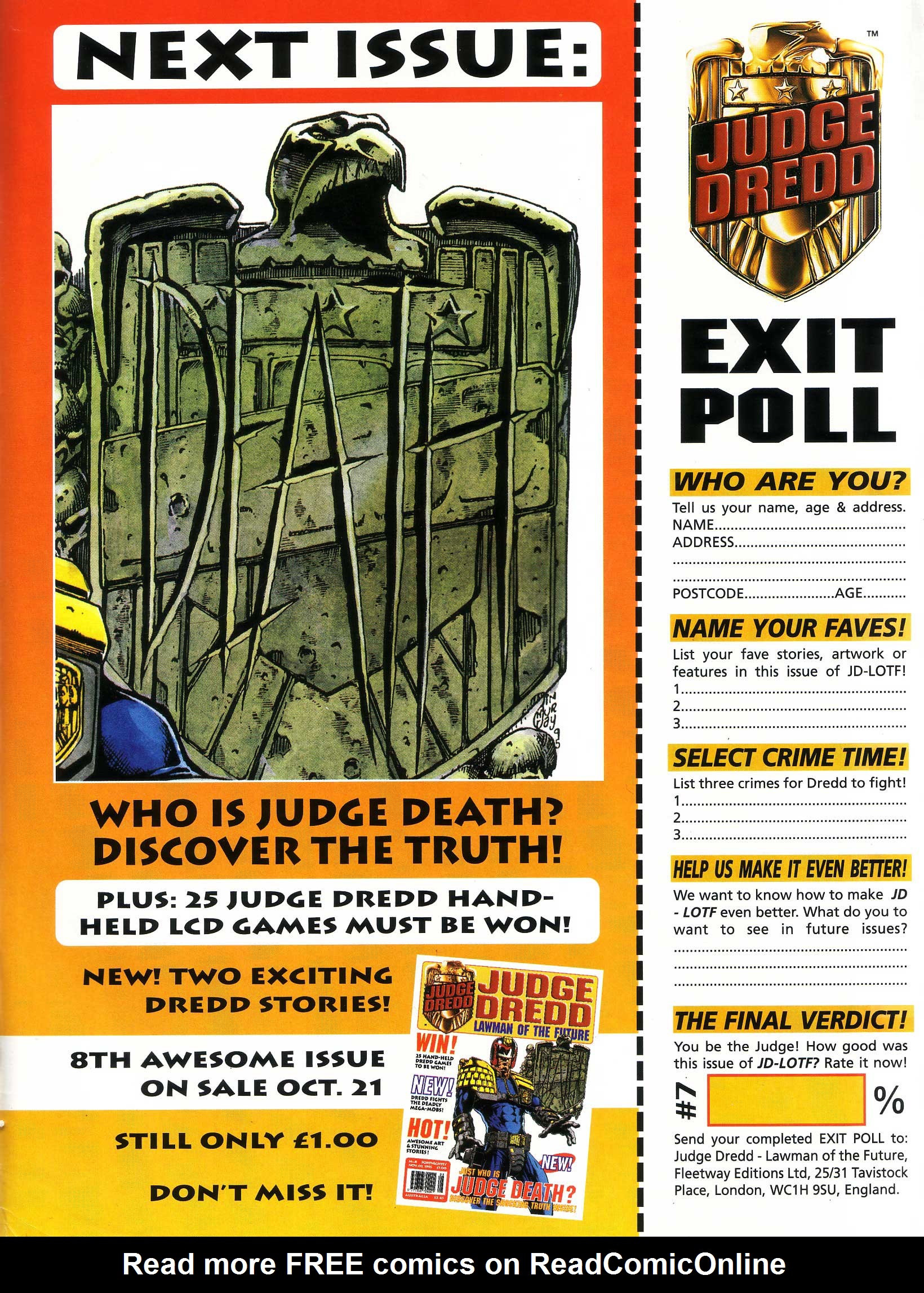 Read online Judge Dredd Lawman of the Future comic -  Issue #7 - 34