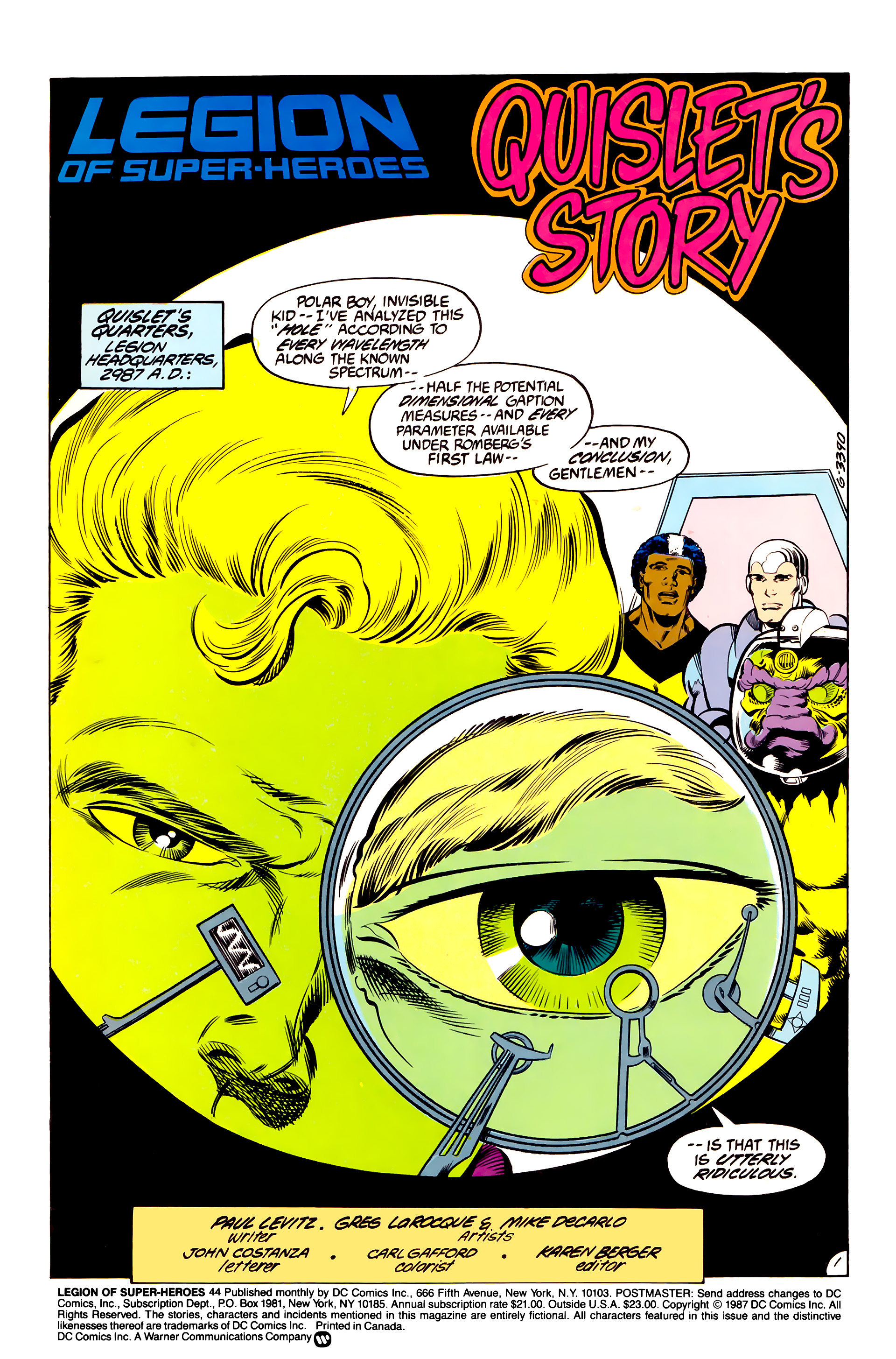 Read online Legion of Super-Heroes (1984) comic -  Issue #44 - 2