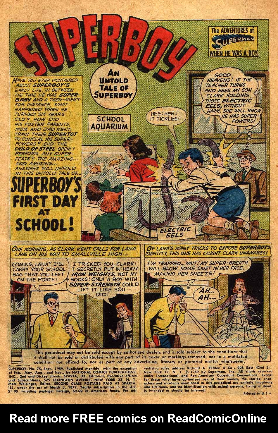 Read online Superboy (1949) comic -  Issue #75 - 2