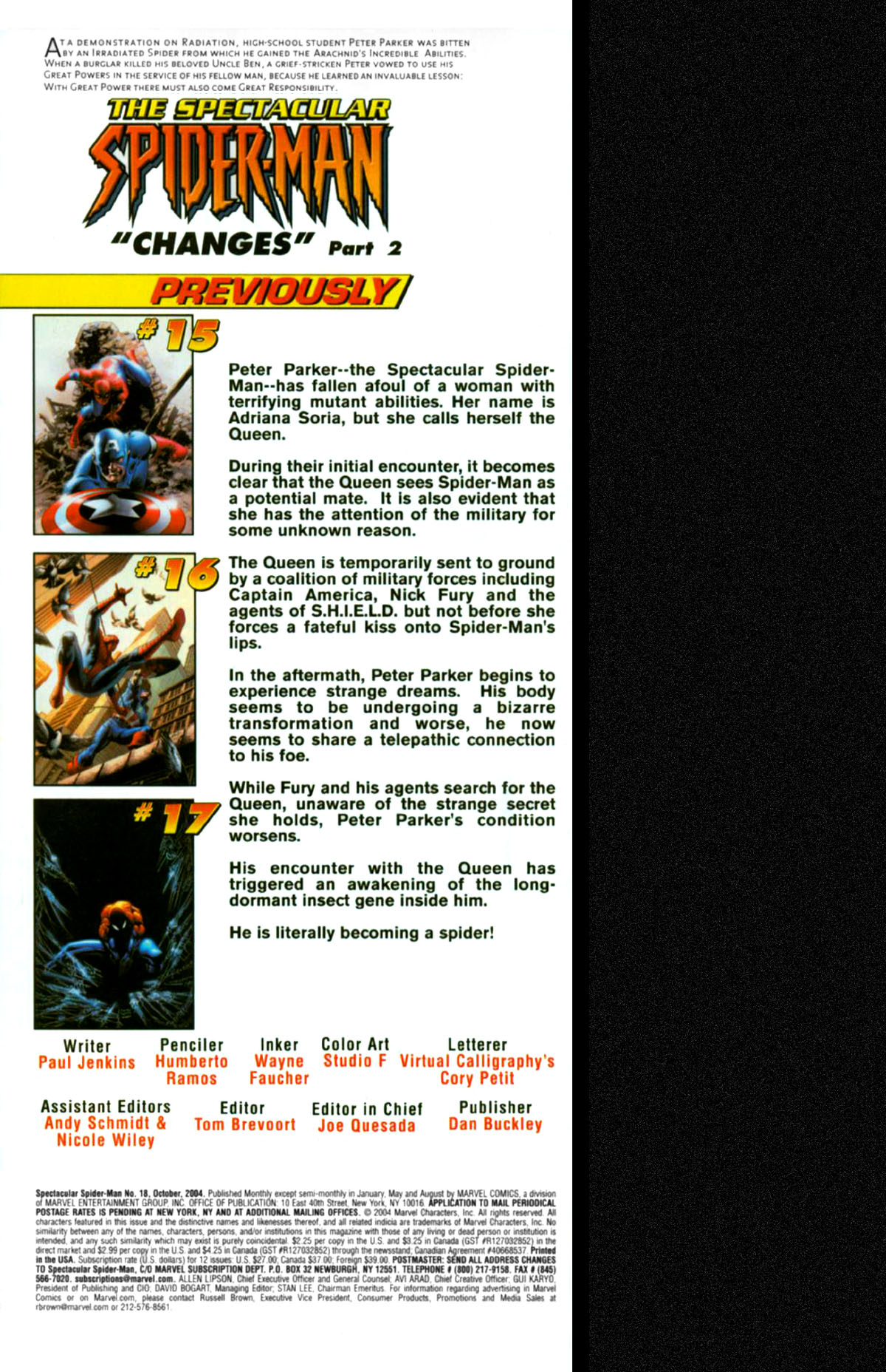 Read online The Spectacular Spider-Man (2003) comic -  Issue #18 - 2