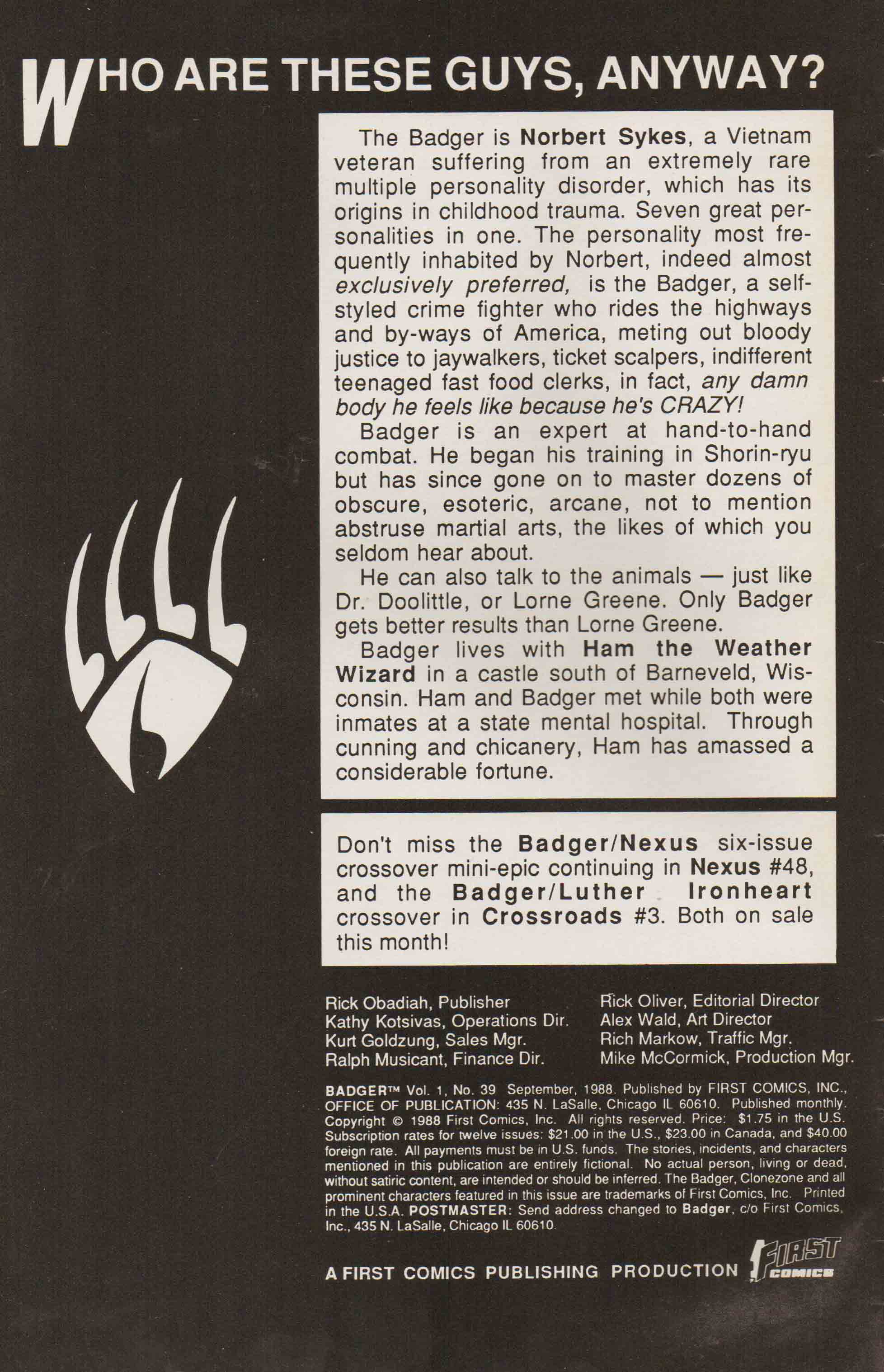 Read online The Badger comic -  Issue #39 - 2