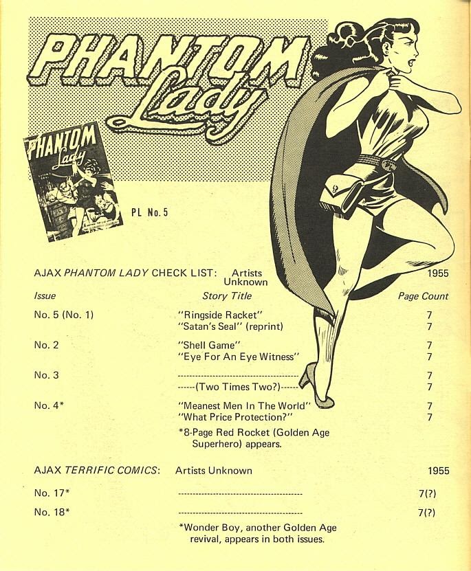 Read online The Fox Features Phantom Lady Comic Book Index comic -  Issue # Full - 12