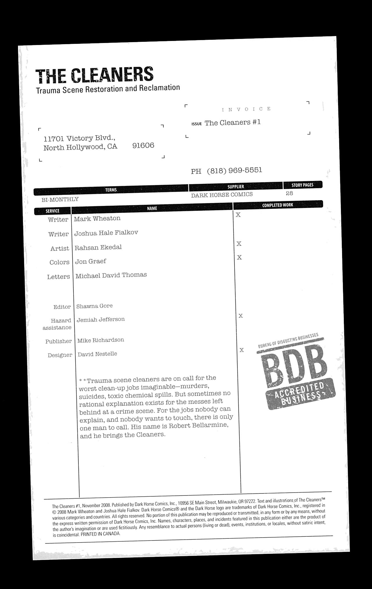 Read online The Cleaners comic -  Issue #1 - 2