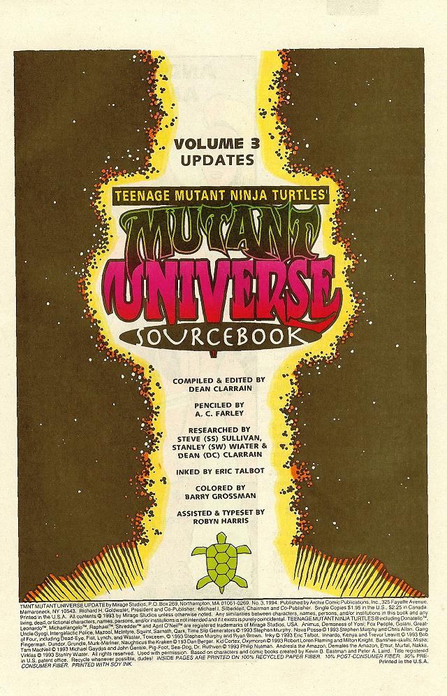 Read online Teenage Mutant Ninja Turtles Mutant Universe Sourcebook comic -  Issue #3 - 2