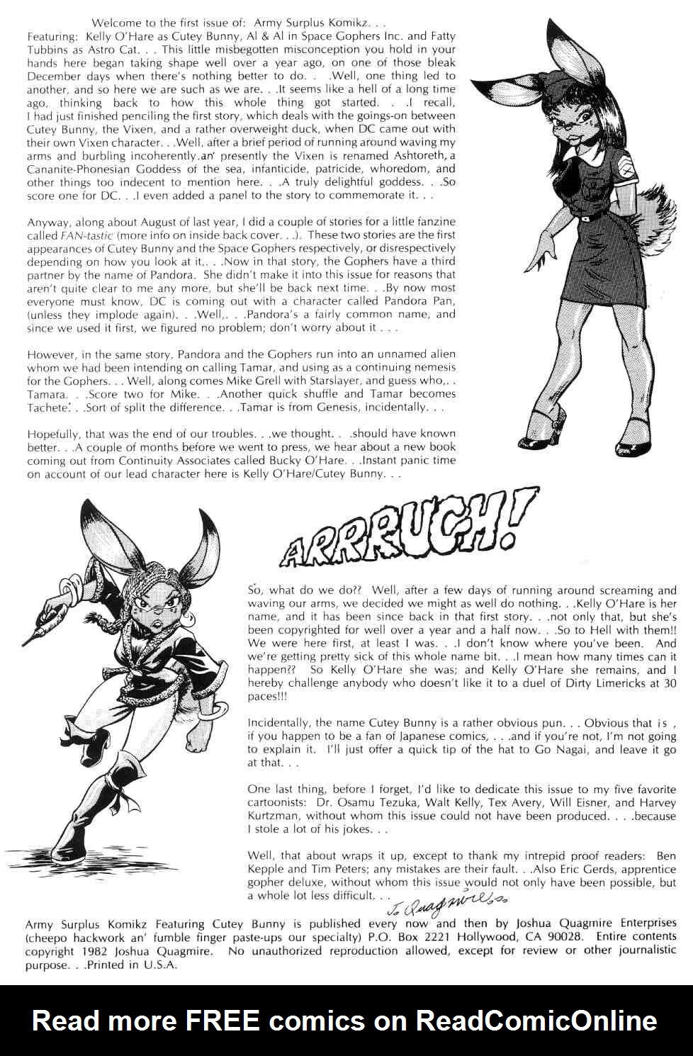 Read online Army  Surplus Komikz Featuring: Cutey Bunny comic -  Issue #1 - 2