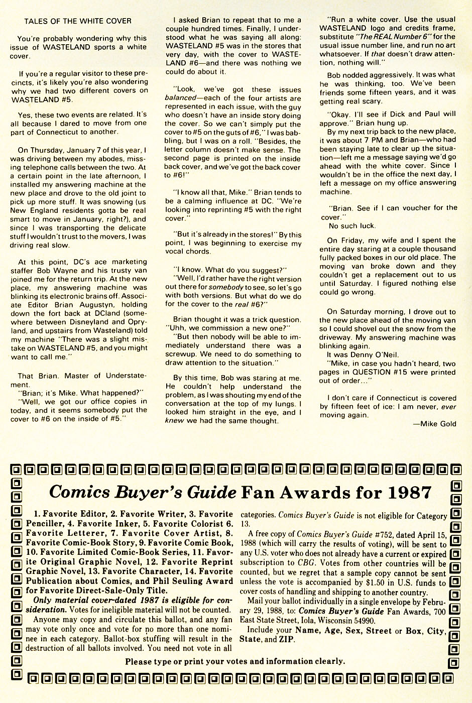 Read online Wasteland (1987) comic -  Issue #6 - 2