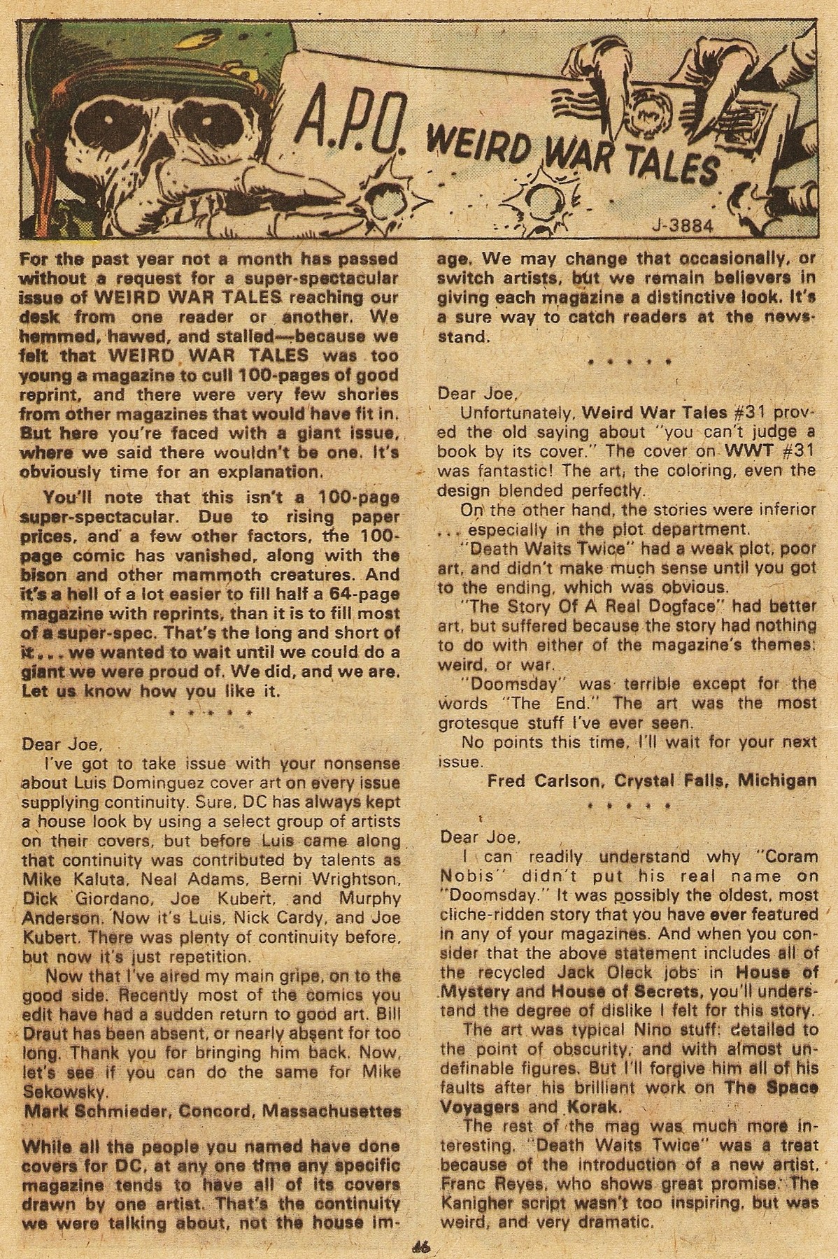 Read online Weird War Tales (1971) comic -  Issue #36 - 46